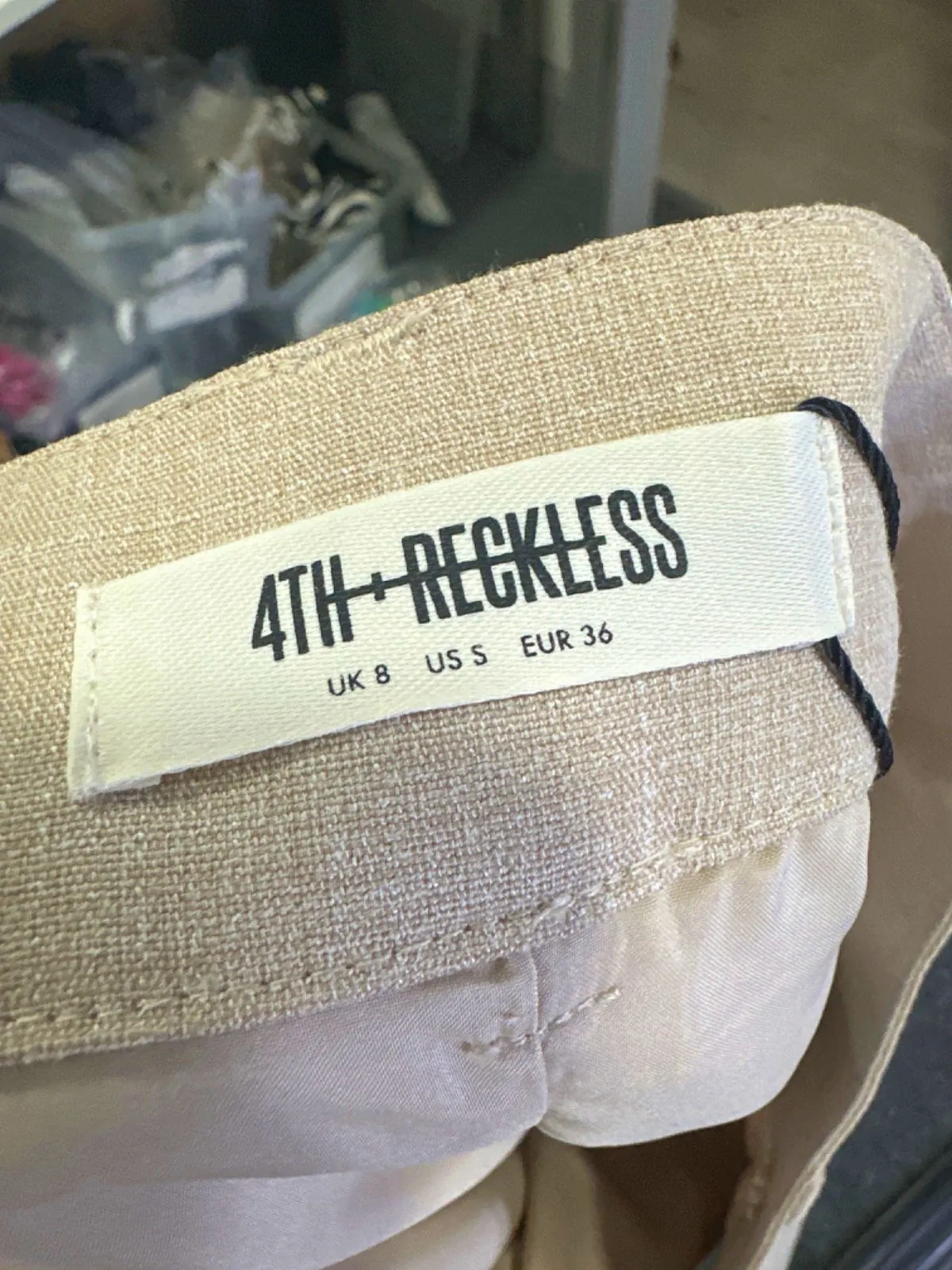 4th   Reckless Beige Marcallo Skirt UK 8