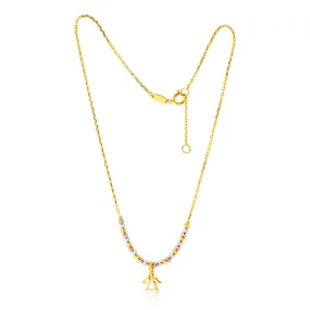 9ct Gold Figaro Angel 27cm Anklet