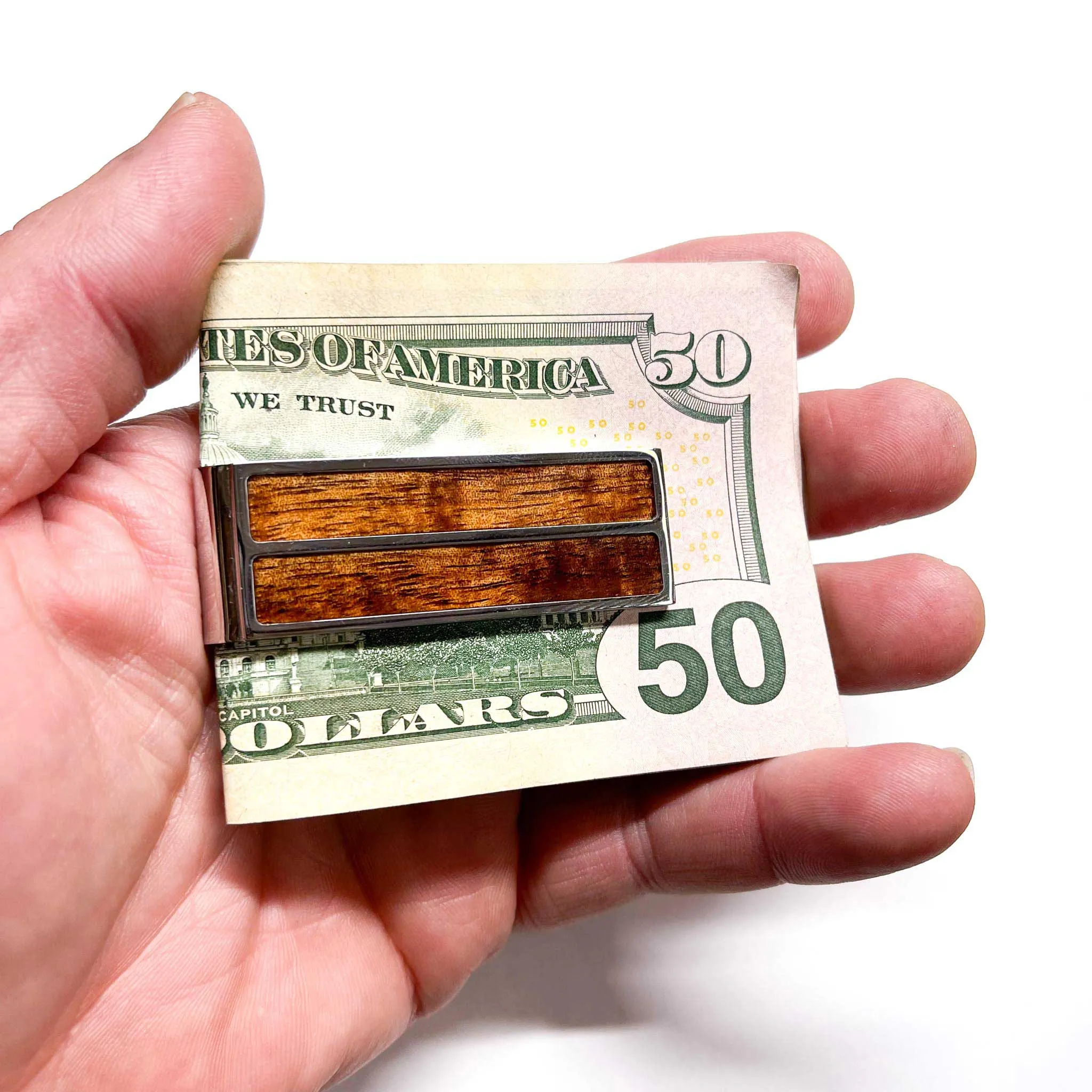 AAA Curly Hawaiian Koa Money Clip