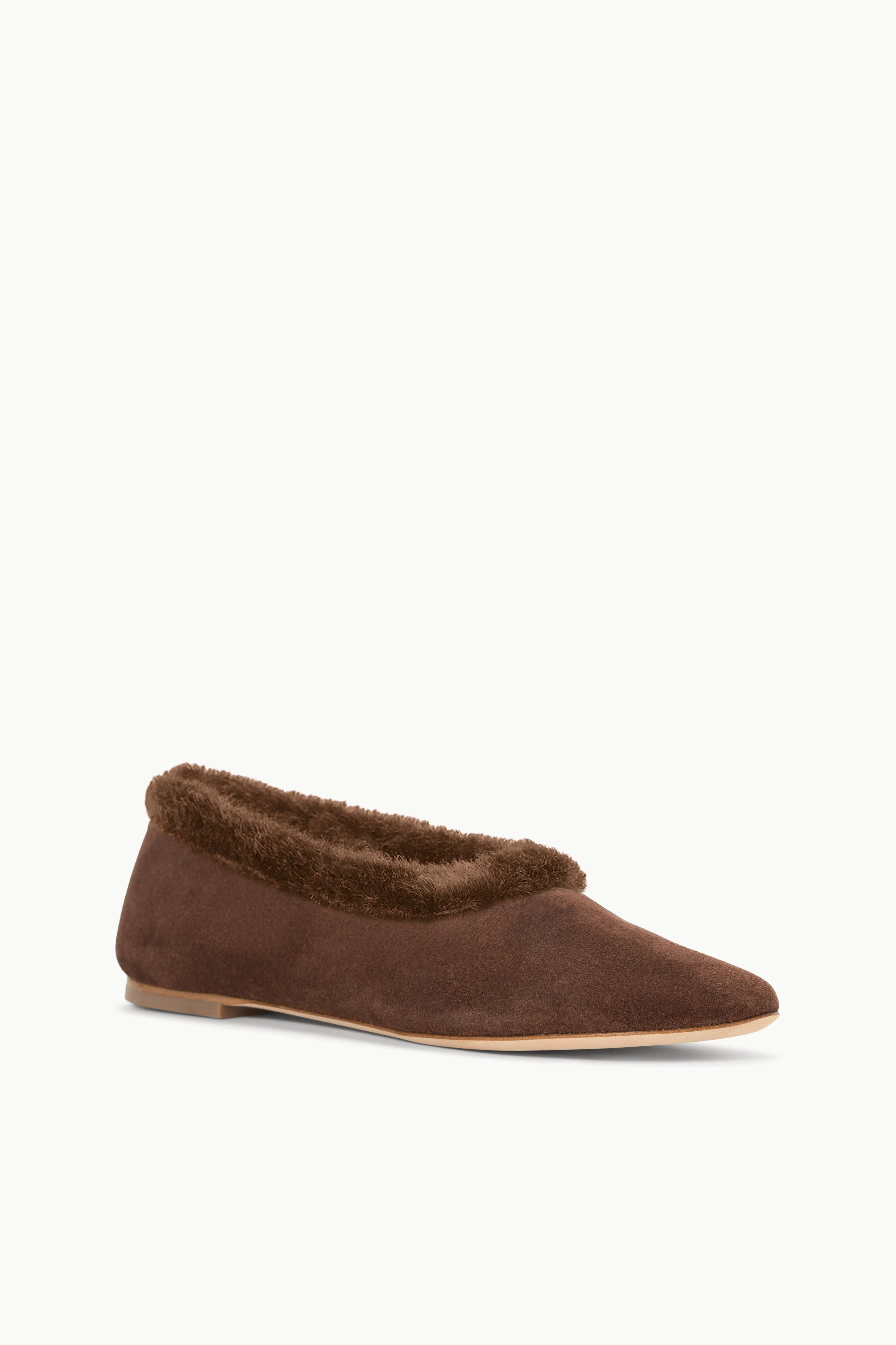 ALBA FAUX FUR TRIM BALLET FLAT | MAHOGANY