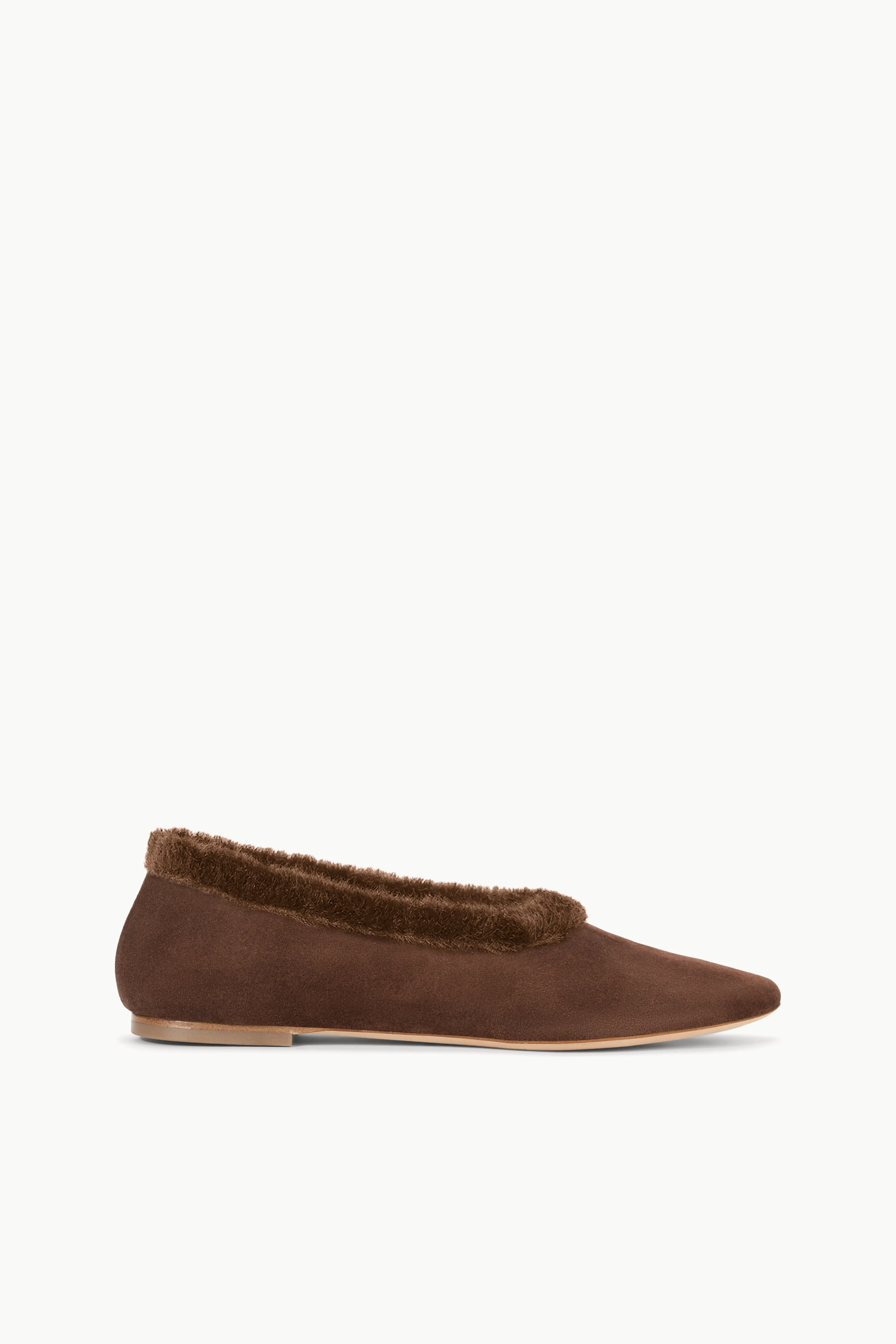 ALBA FAUX FUR TRIM BALLET FLAT | MAHOGANY