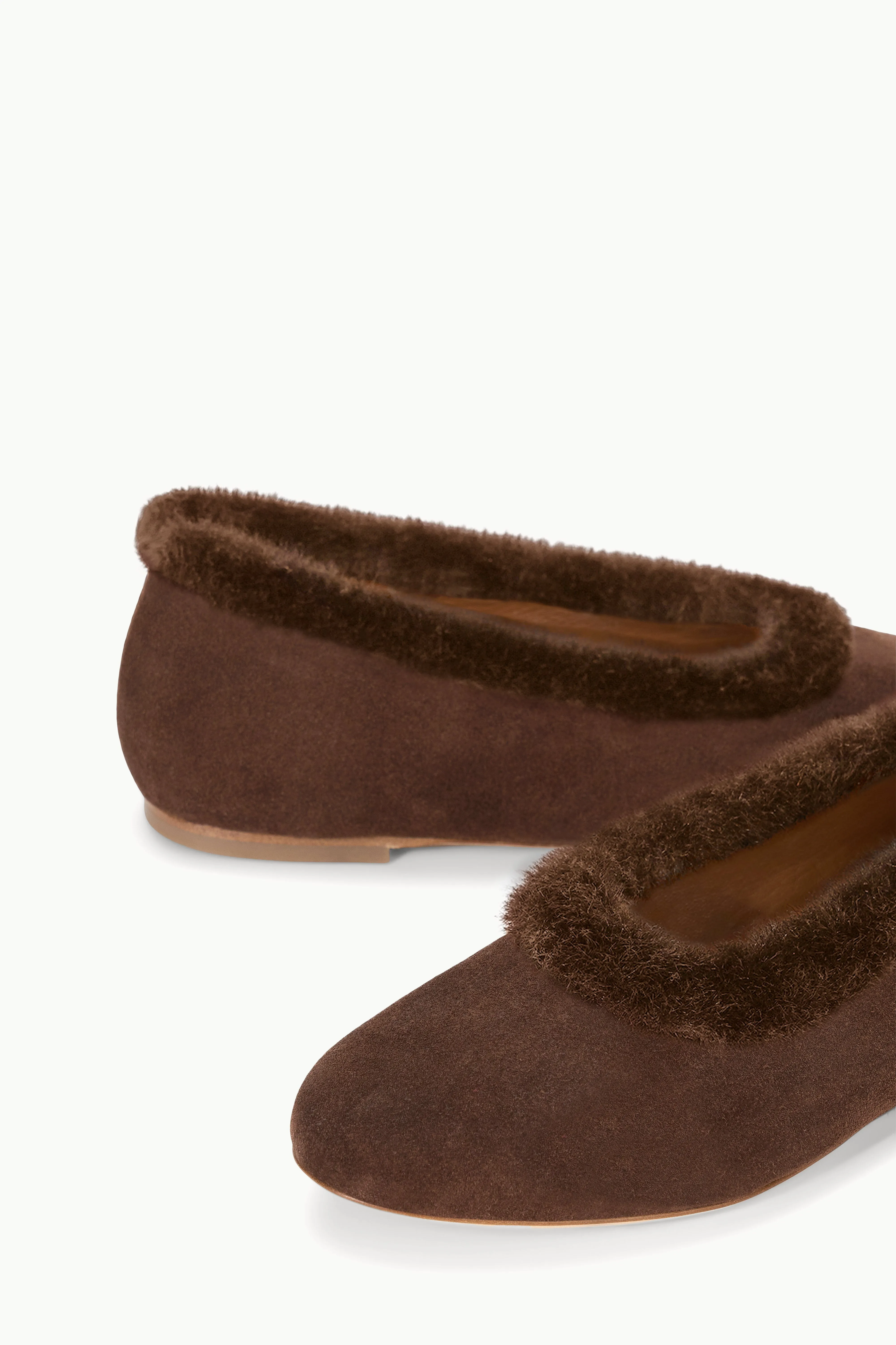 ALBA FAUX FUR TRIM BALLET FLAT | MAHOGANY