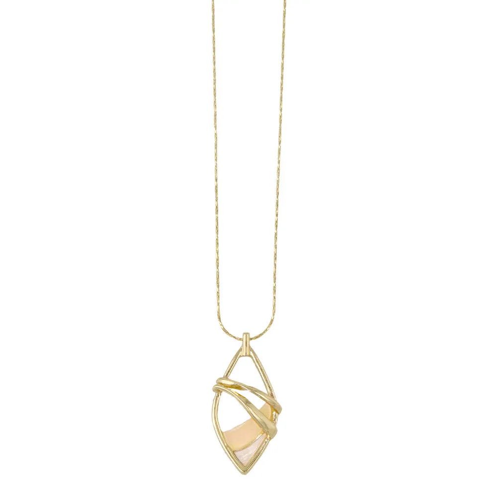 Almond Shaped Open Drop Necklace