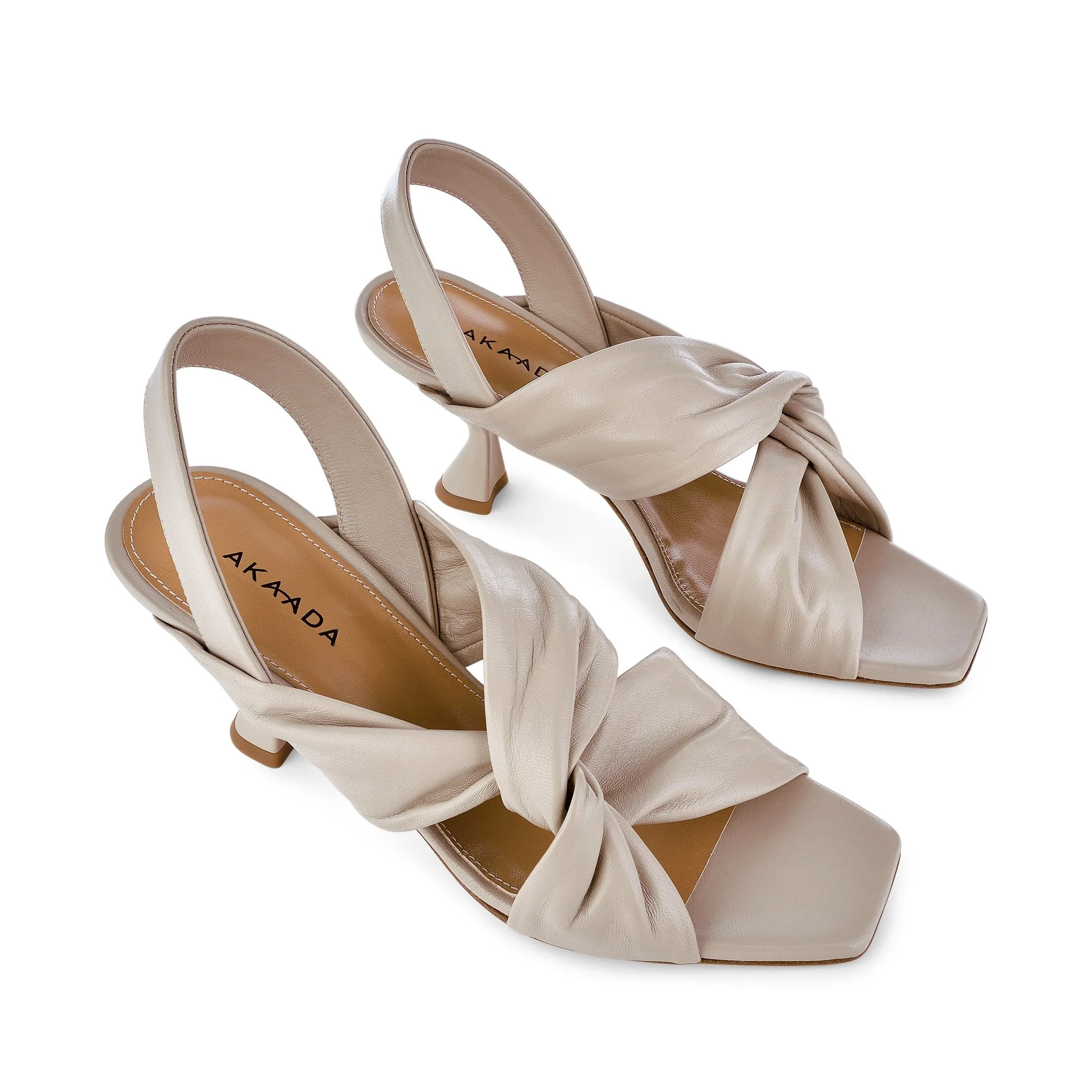 Asami Nude Beige Soft Nappa Sandals