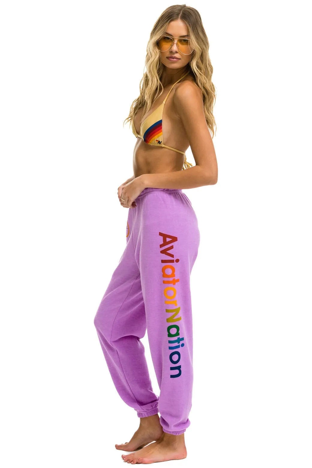 AVIATOR NATION ASPEN SWEATPANTS - NEON PURPLE