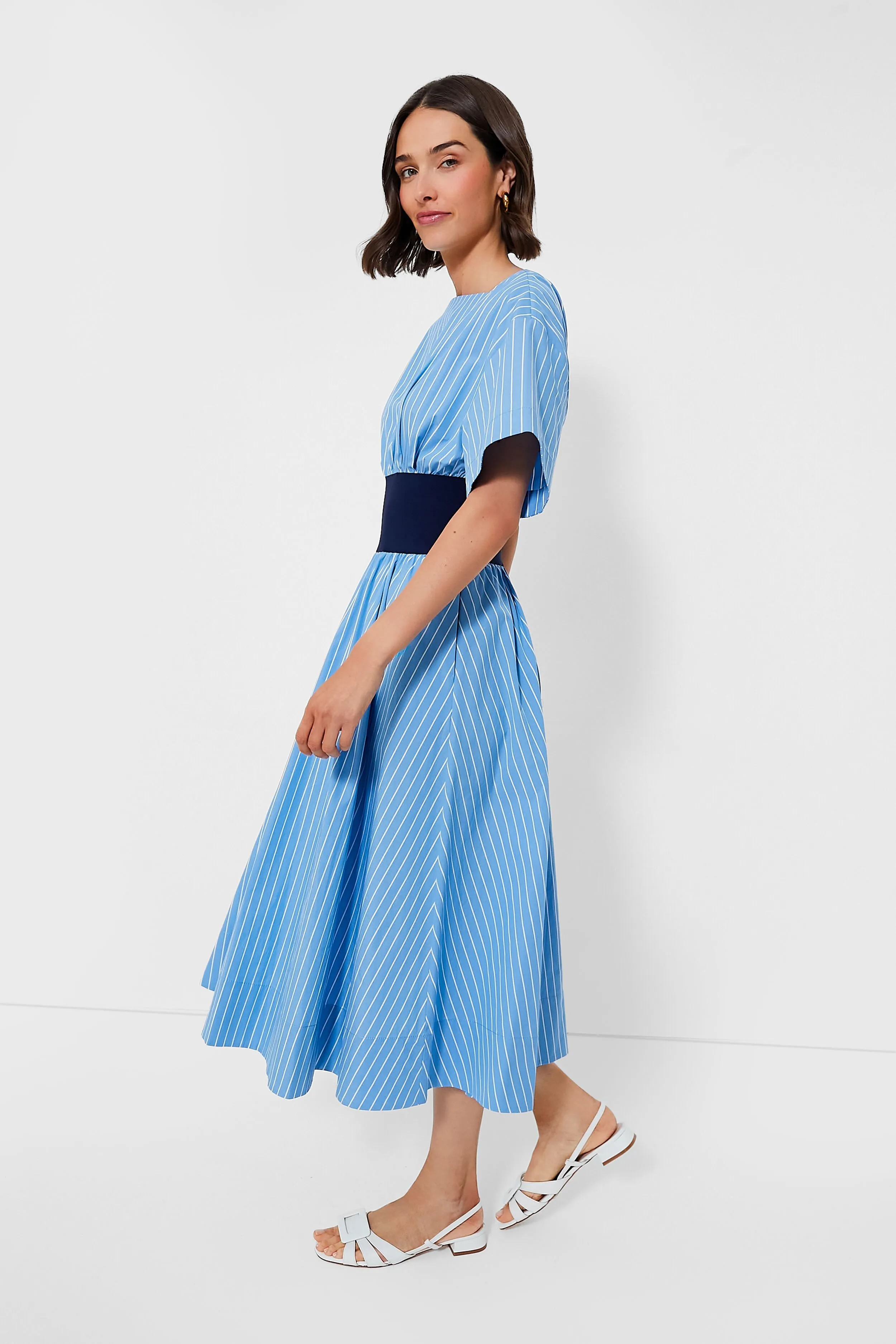 Azure Pinstripe Amy Dress