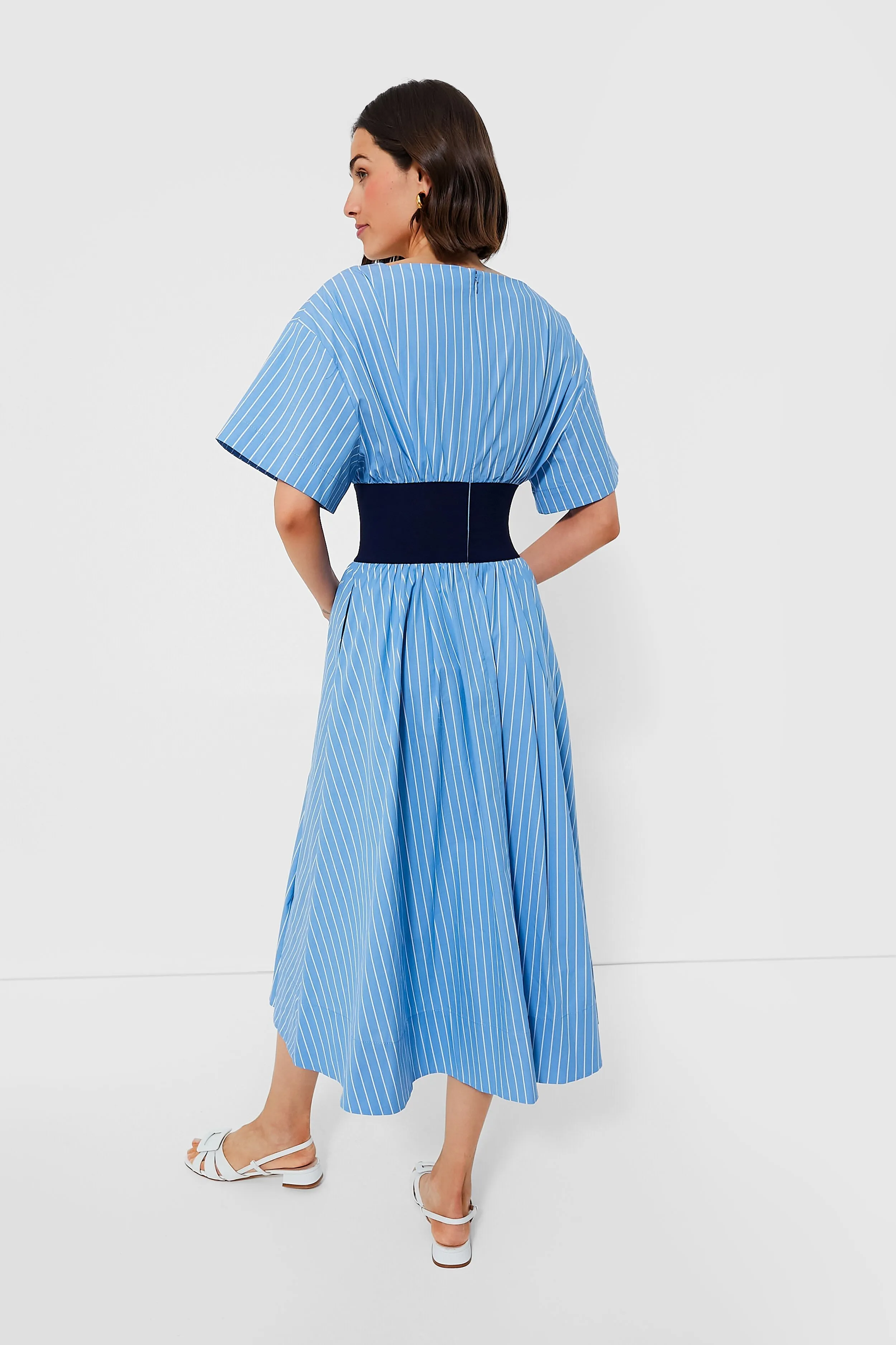 Azure Pinstripe Amy Dress