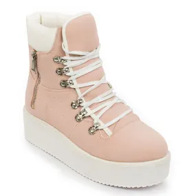 Baby Pink Lace Up High Tops