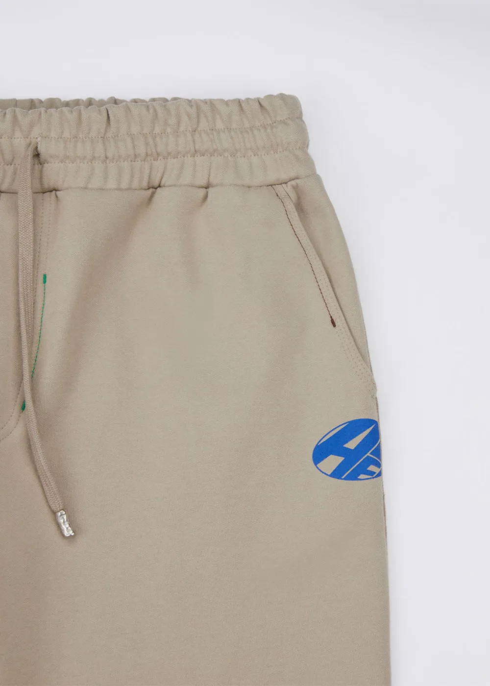 Beige Distort Logo Sweatpants