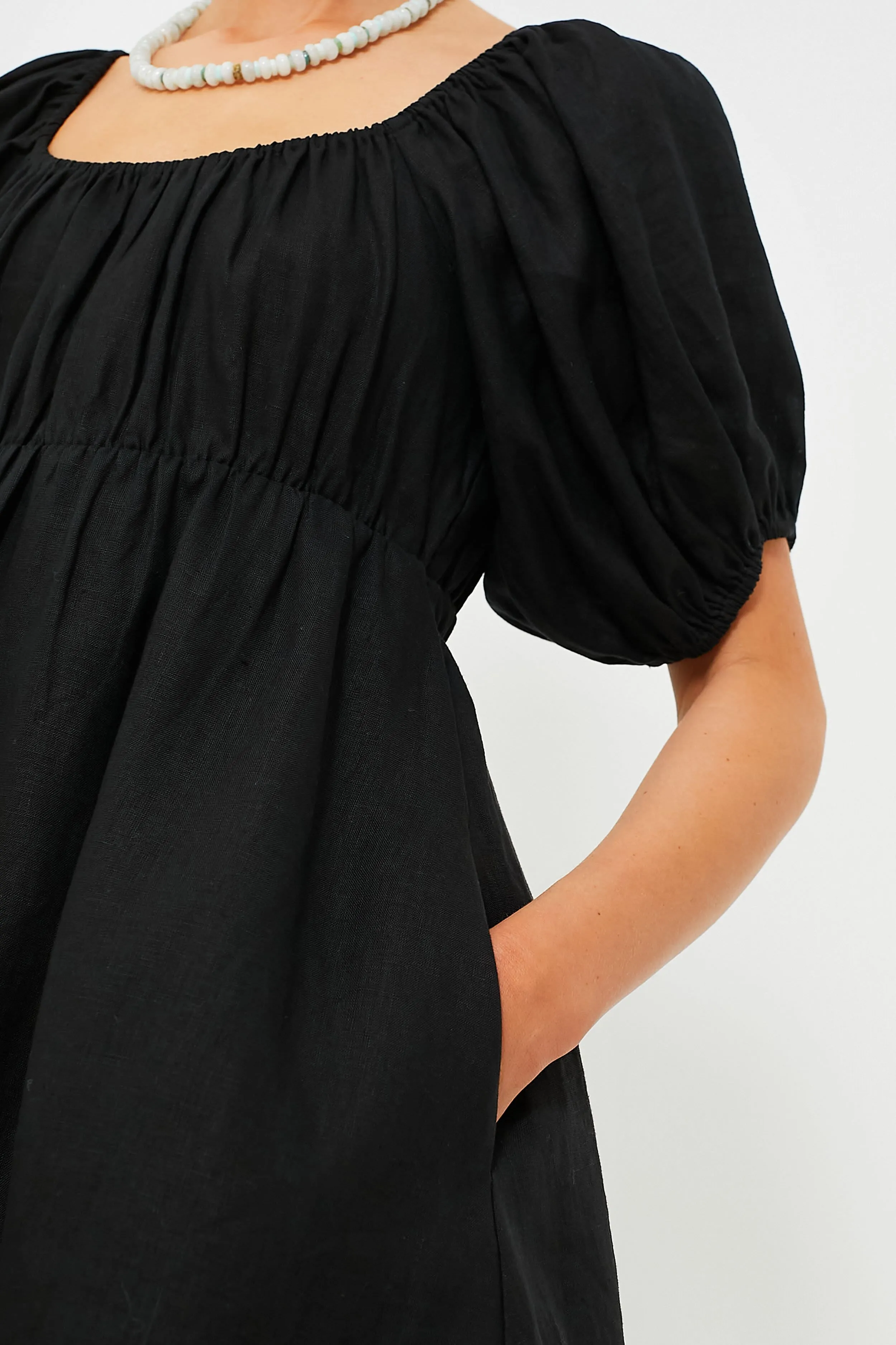 Black Ares Puff Sleeve Dress