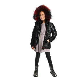 Black Middie Puffer Coat