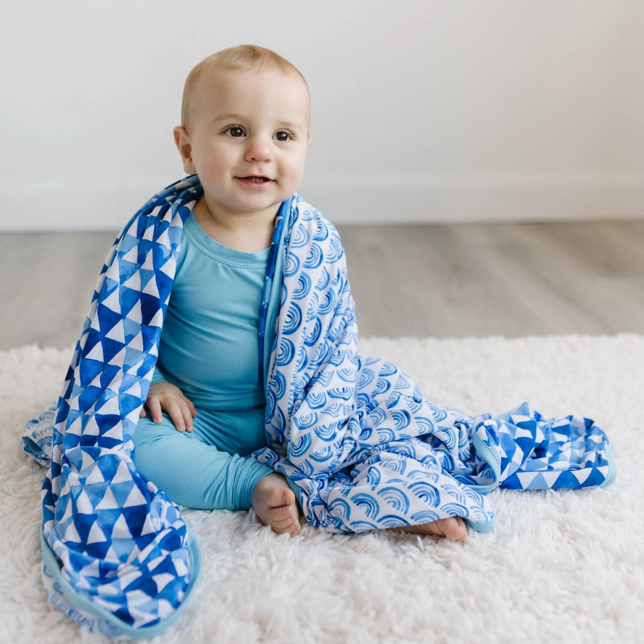 Blue Rainbows Large Cloud Blanket®