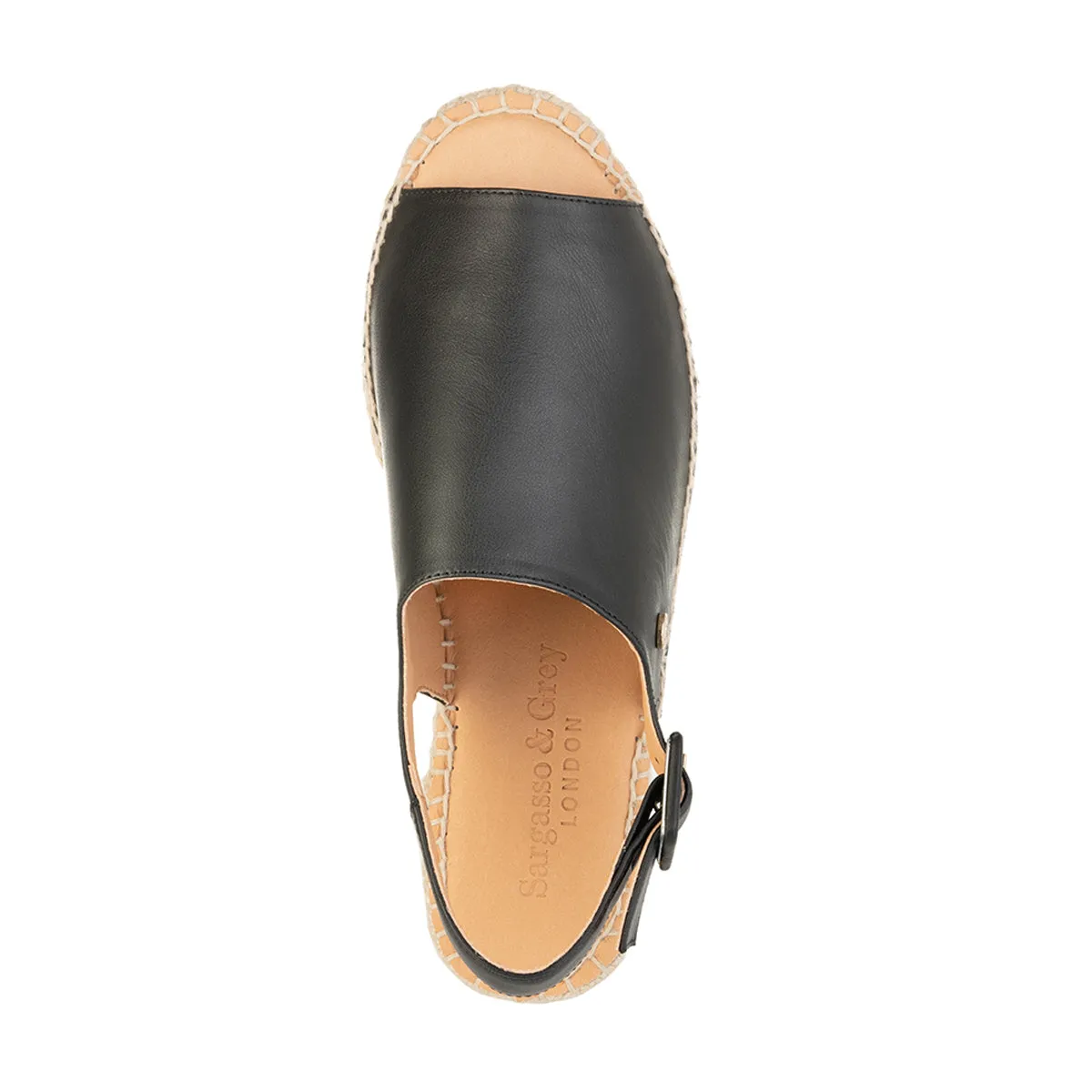 Bona - Wide Fit Espadrille - Black Leather