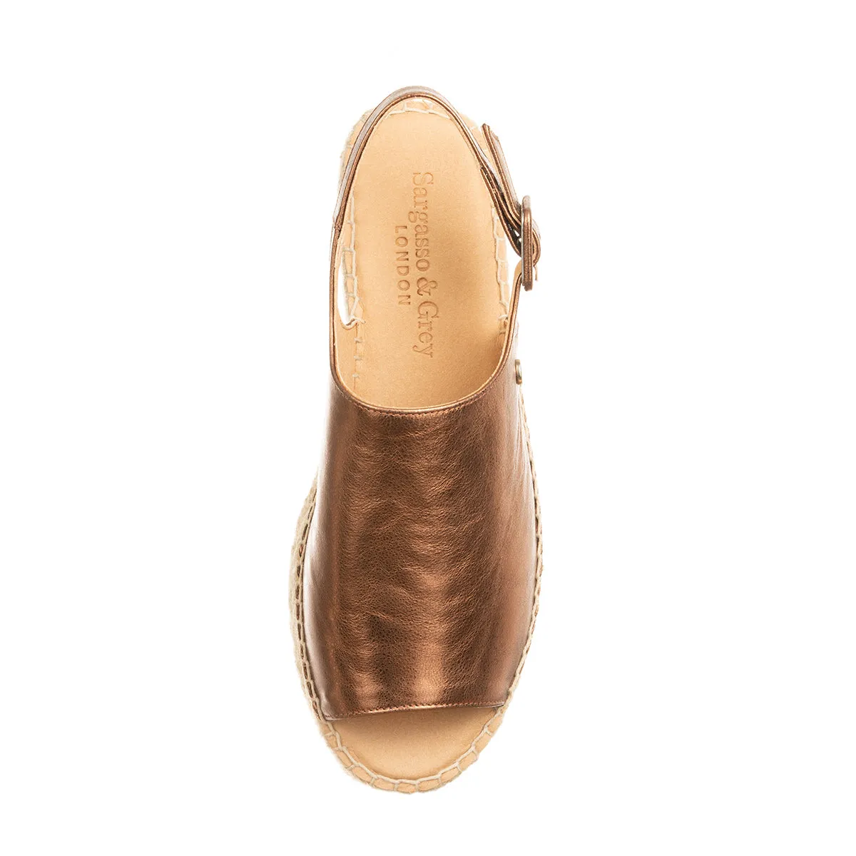 Bona - Wide Fit Espadrille - Bronze Metallic Leather