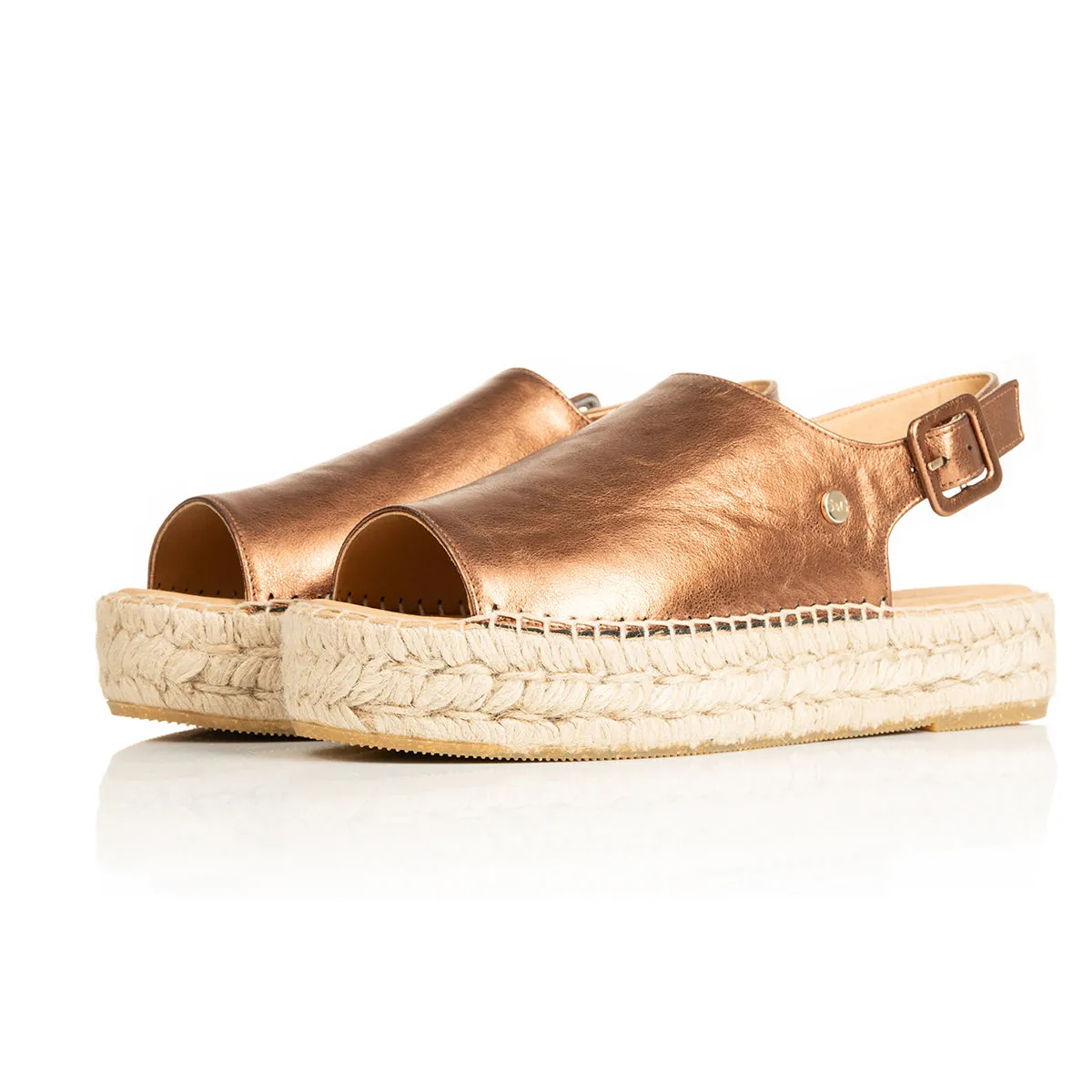 Bona - Wide Fit Espadrille - Bronze Metallic Leather