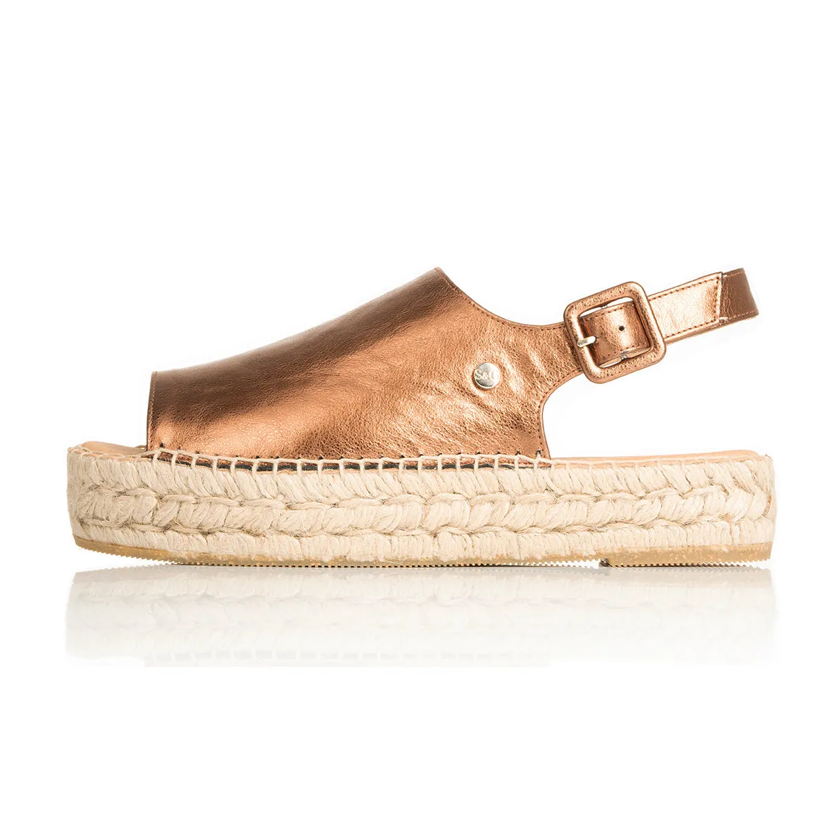 Bona - Wide Fit Espadrille - Bronze Metallic Leather