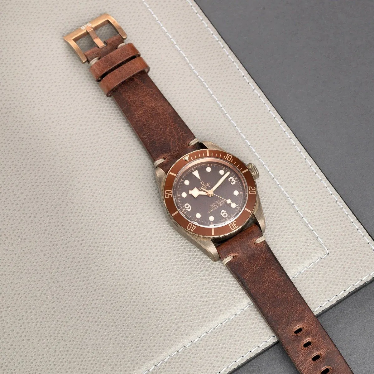 Bronze Perfect Match Siena Leather Watch Strap