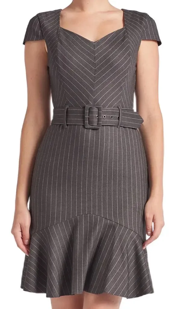 Cap Sleeve Pinstripe Dress