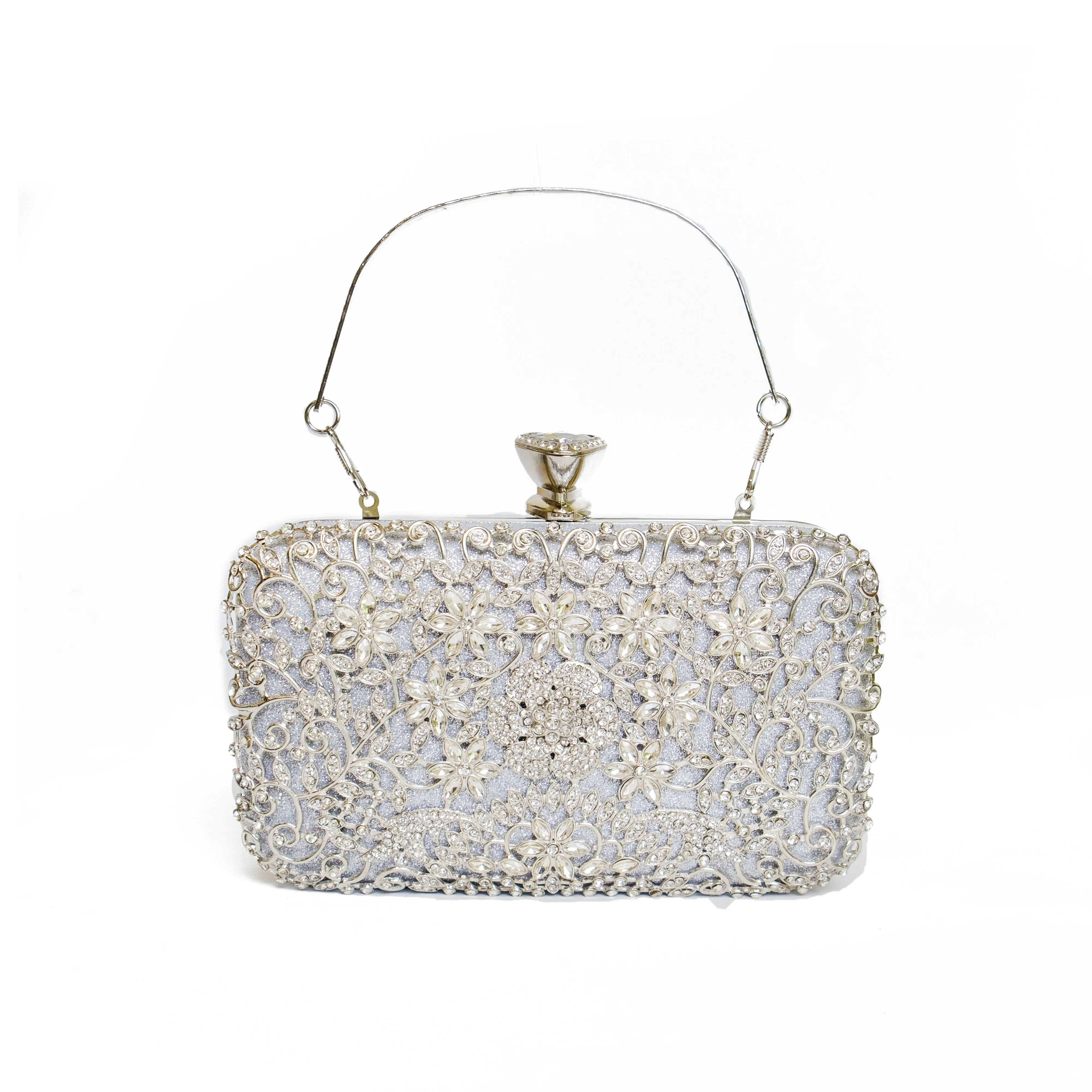 Chokore Embellished Evening Clutch/Handbag (Silver)