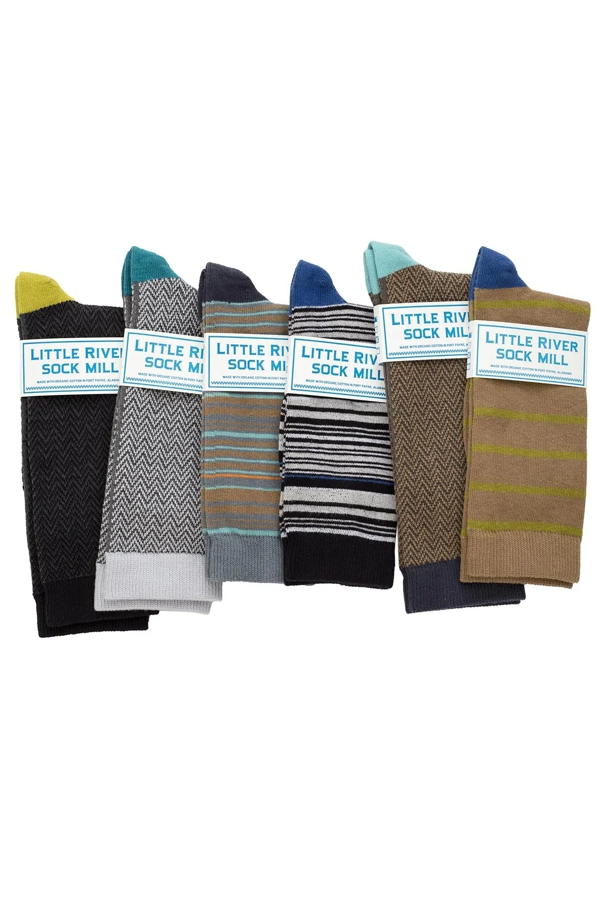 CLUB STRIPE CREW SOCK BY LITTLE RIVER SOCK MILL