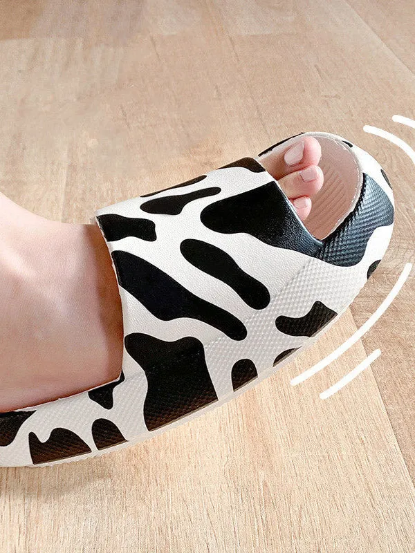 Cow Print Lounge Slippers