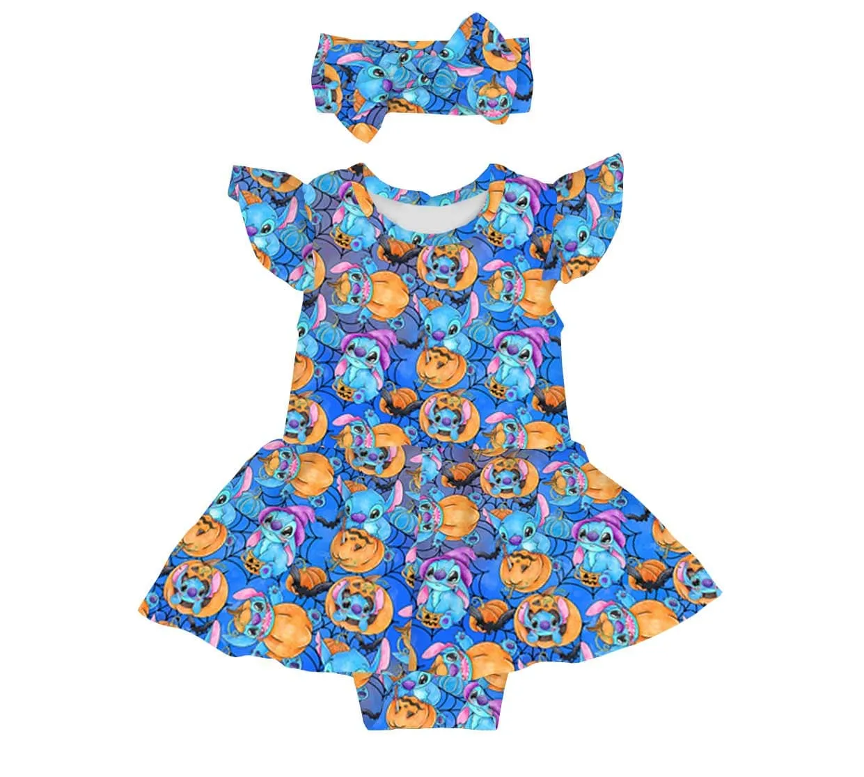 Creepy Cute Stitch or Treat - Bamboo Twirl Skirt Bodysuit