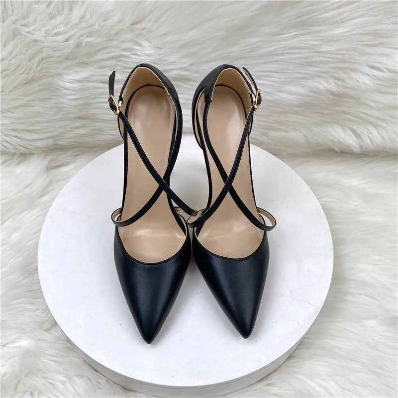 Cross Strap High Heel Pumps