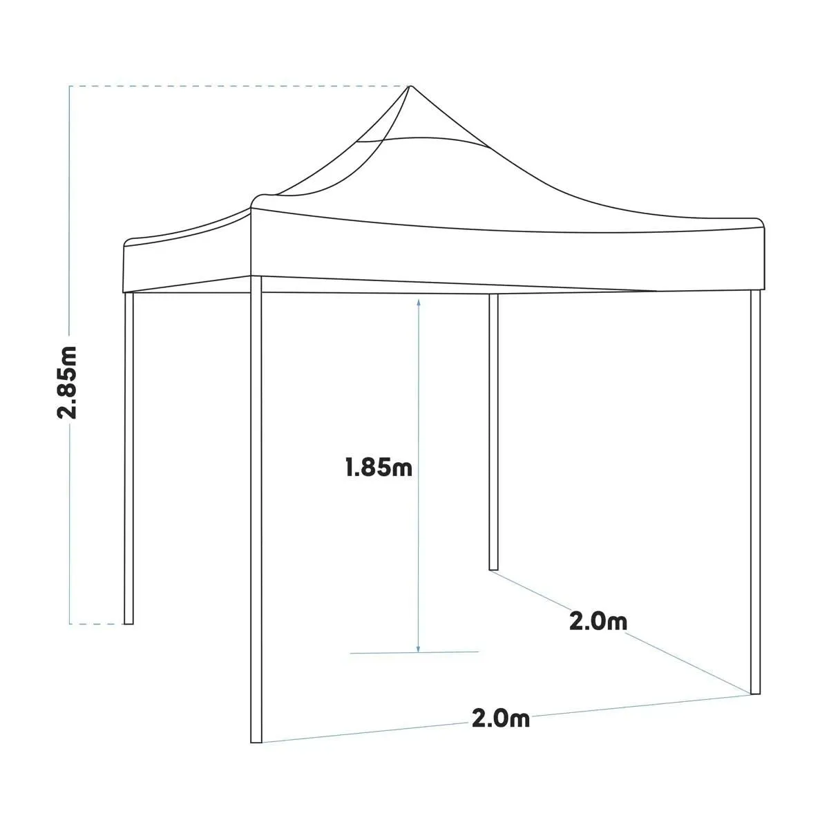 Dellonda DG126 Premium Pop-Up Gazebo Heavy Duty PVC Coated 2x2m