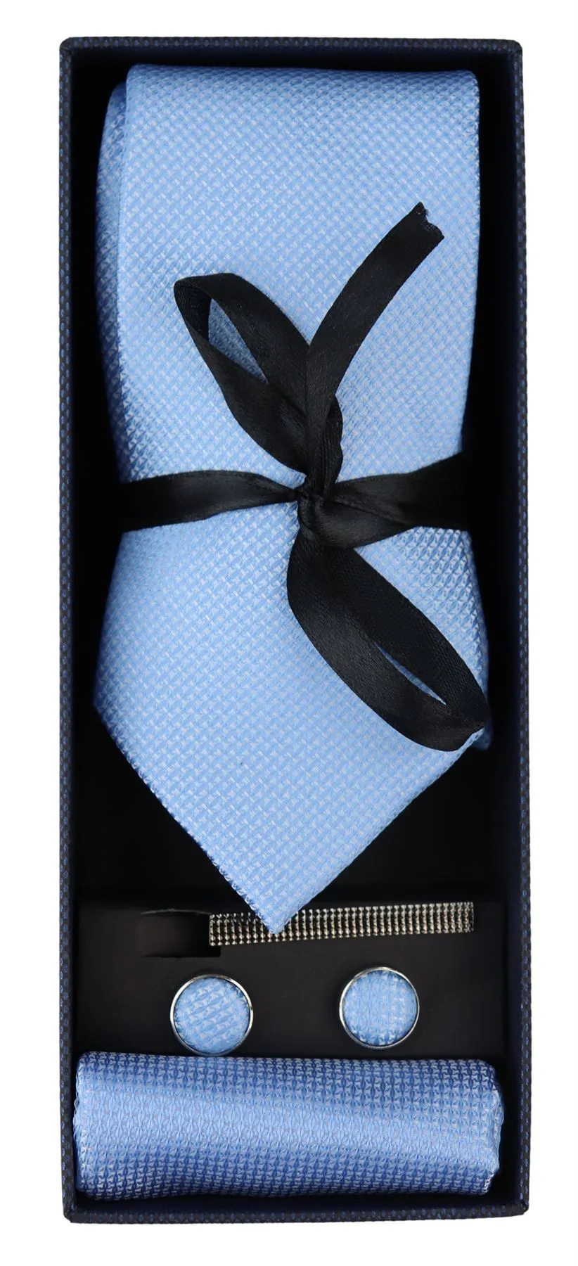 Diamond Neck Tie Gift Set Pocket Square Cuff Links Pin Tie For Shirt Satin