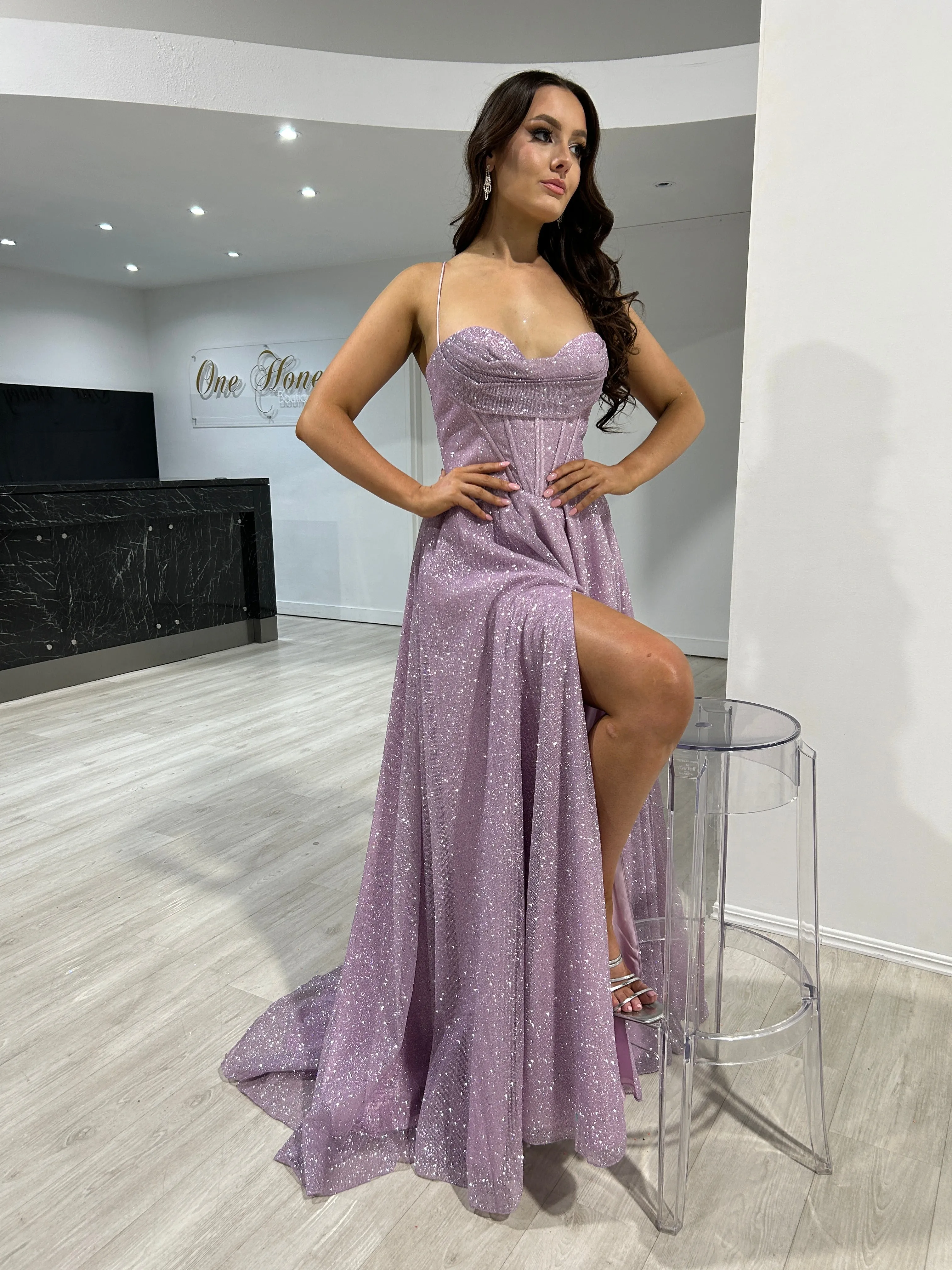 DREYA Glitter Ball Gown School Formal Dress by Honey Couture