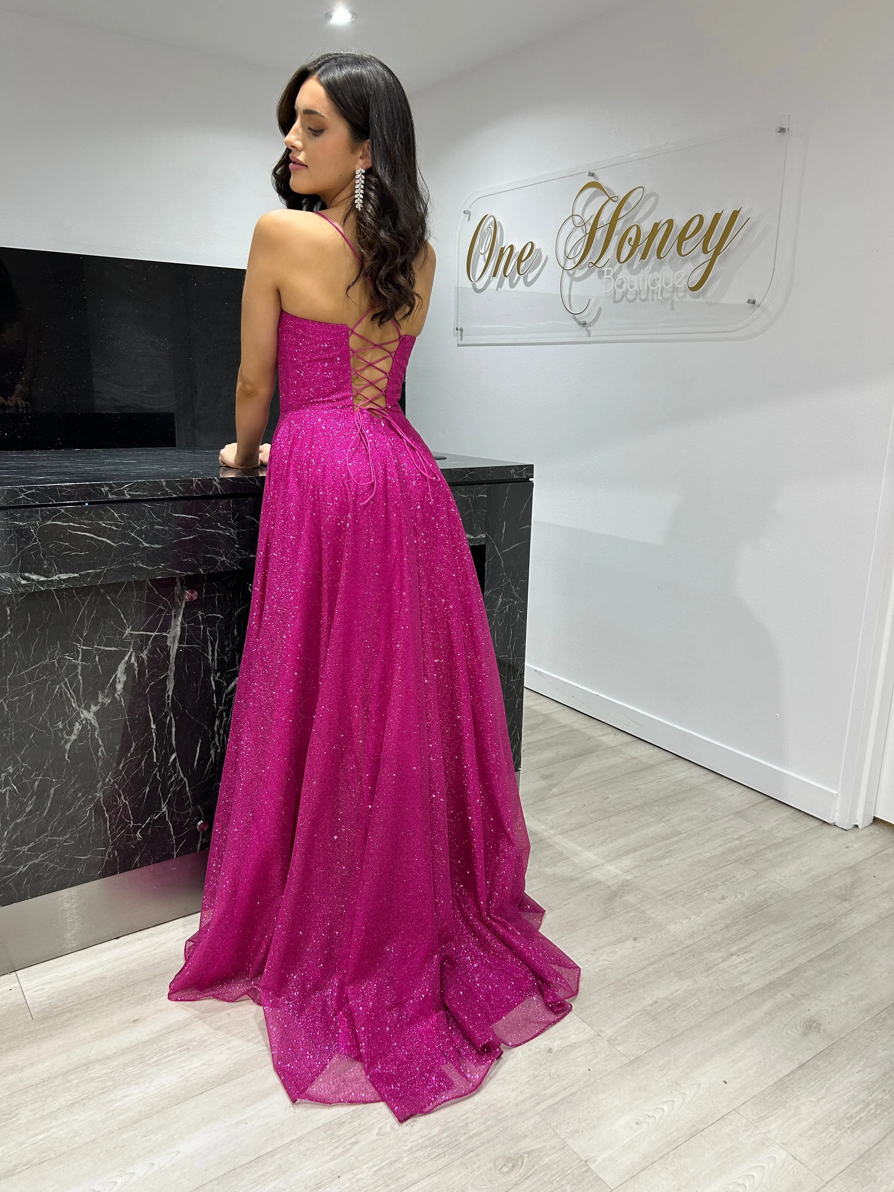 DREYA Glitter Ball Gown School Formal Dress by Honey Couture