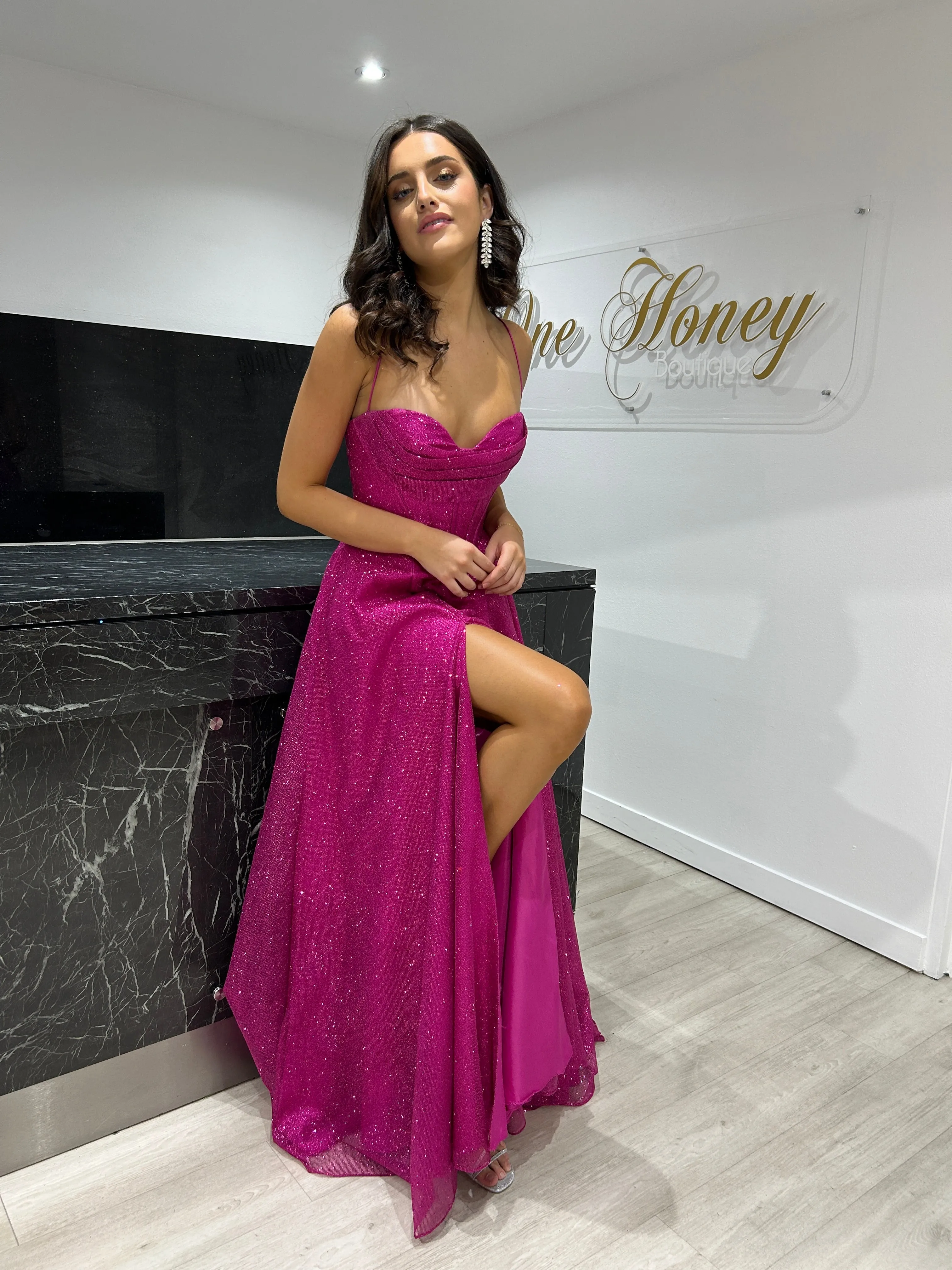 DREYA Glitter Ball Gown School Formal Dress by Honey Couture