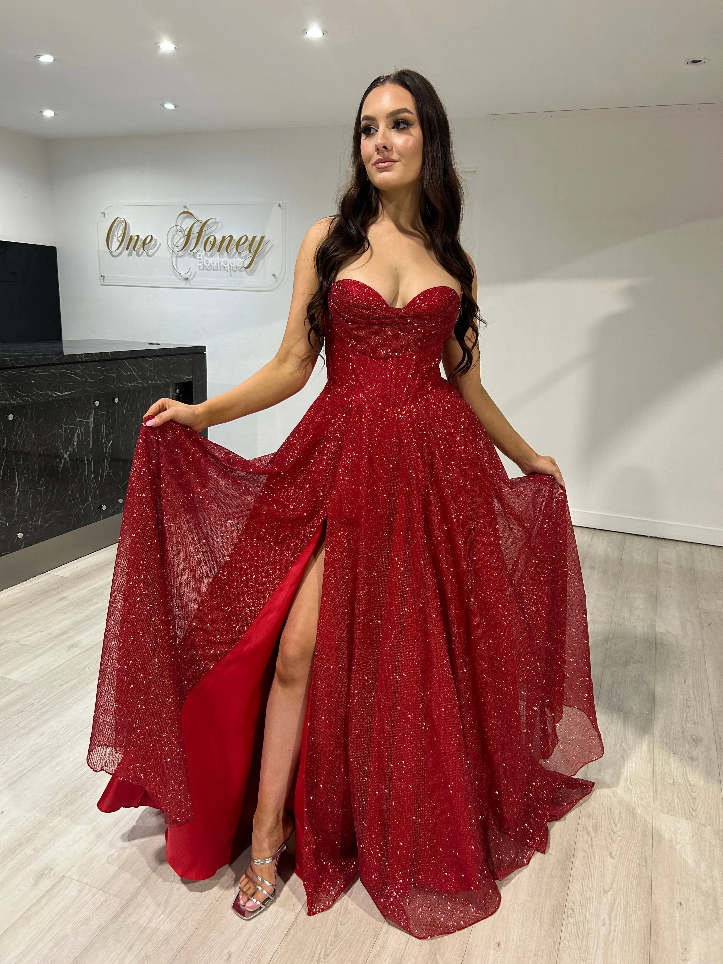 DREYA Glitter Ball Gown School Formal Dress by Honey Couture