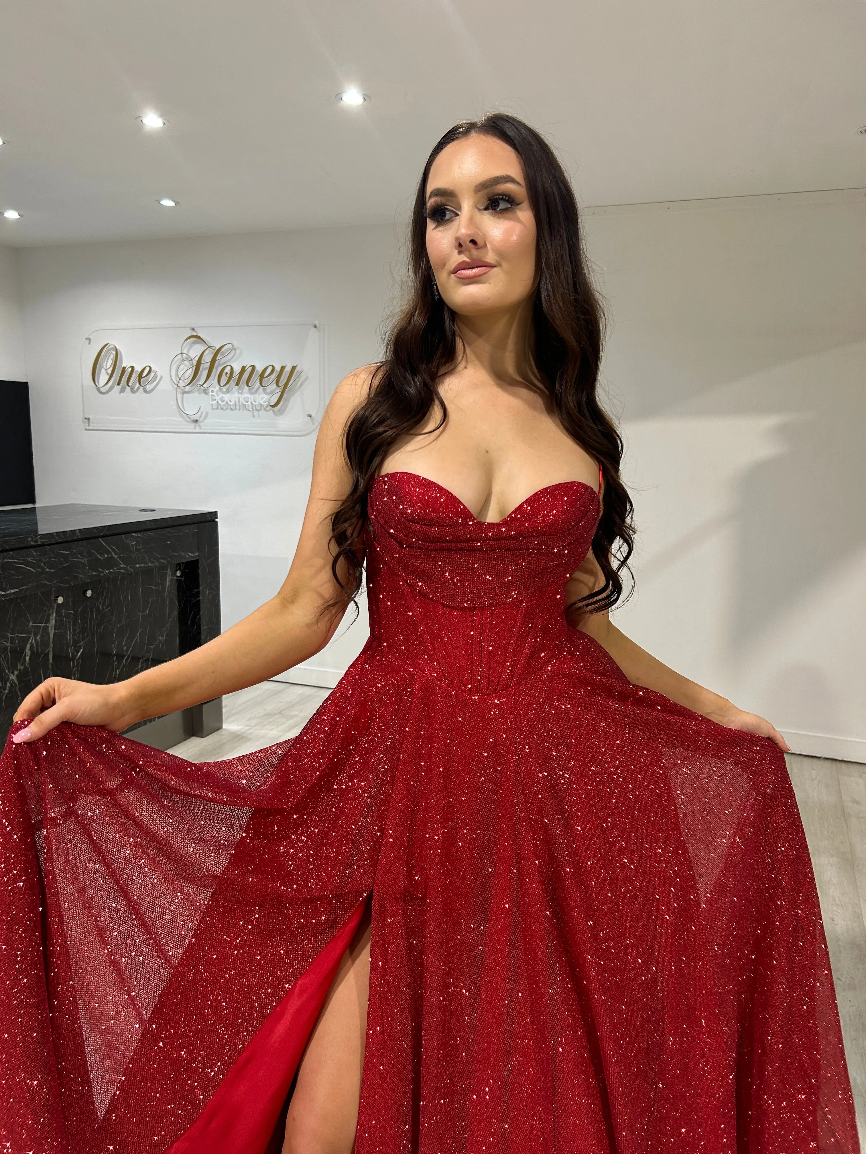 DREYA Glitter Ball Gown School Formal Dress by Honey Couture