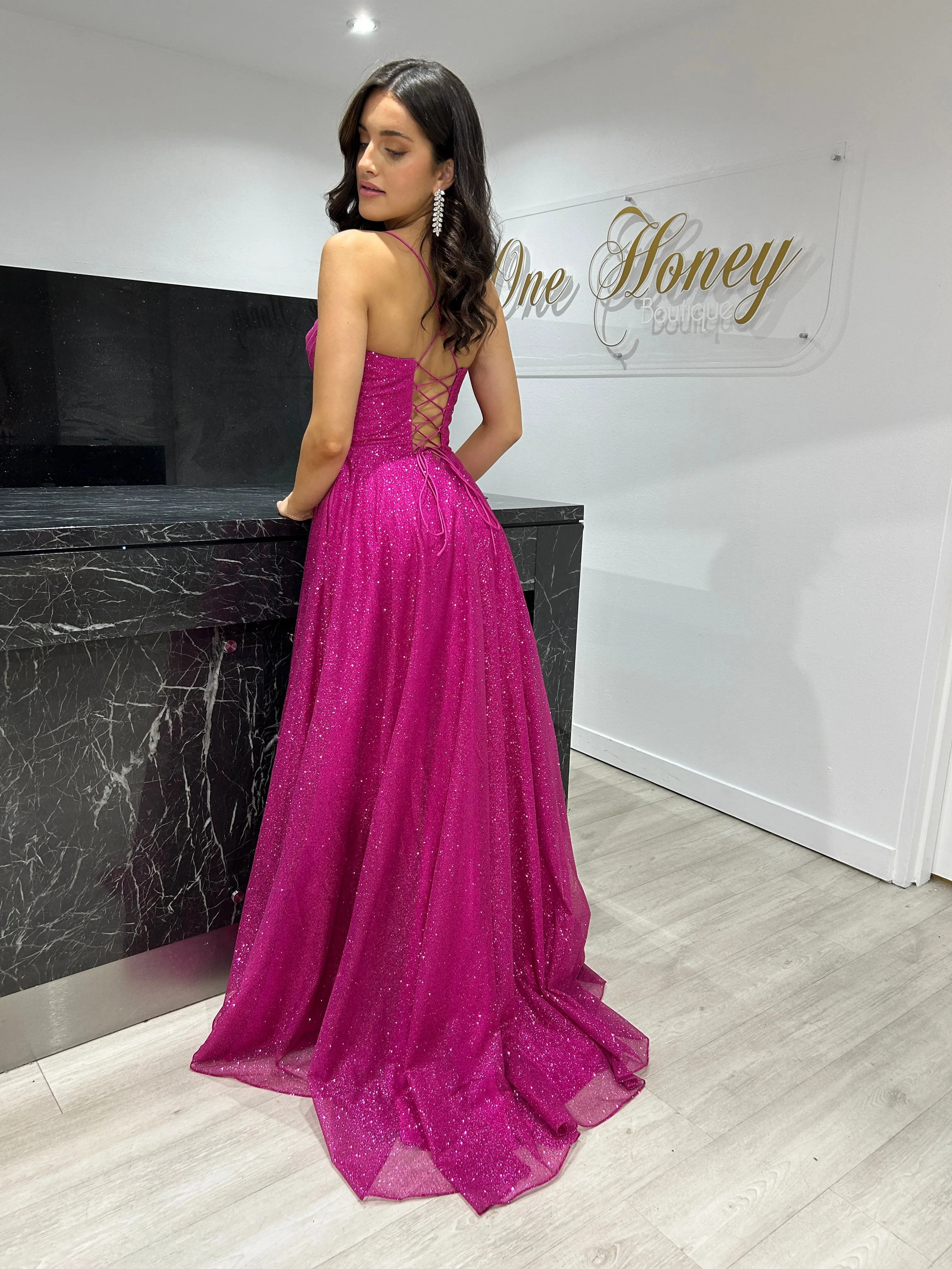 DREYA Glitter Ball Gown School Formal Dress by Honey Couture