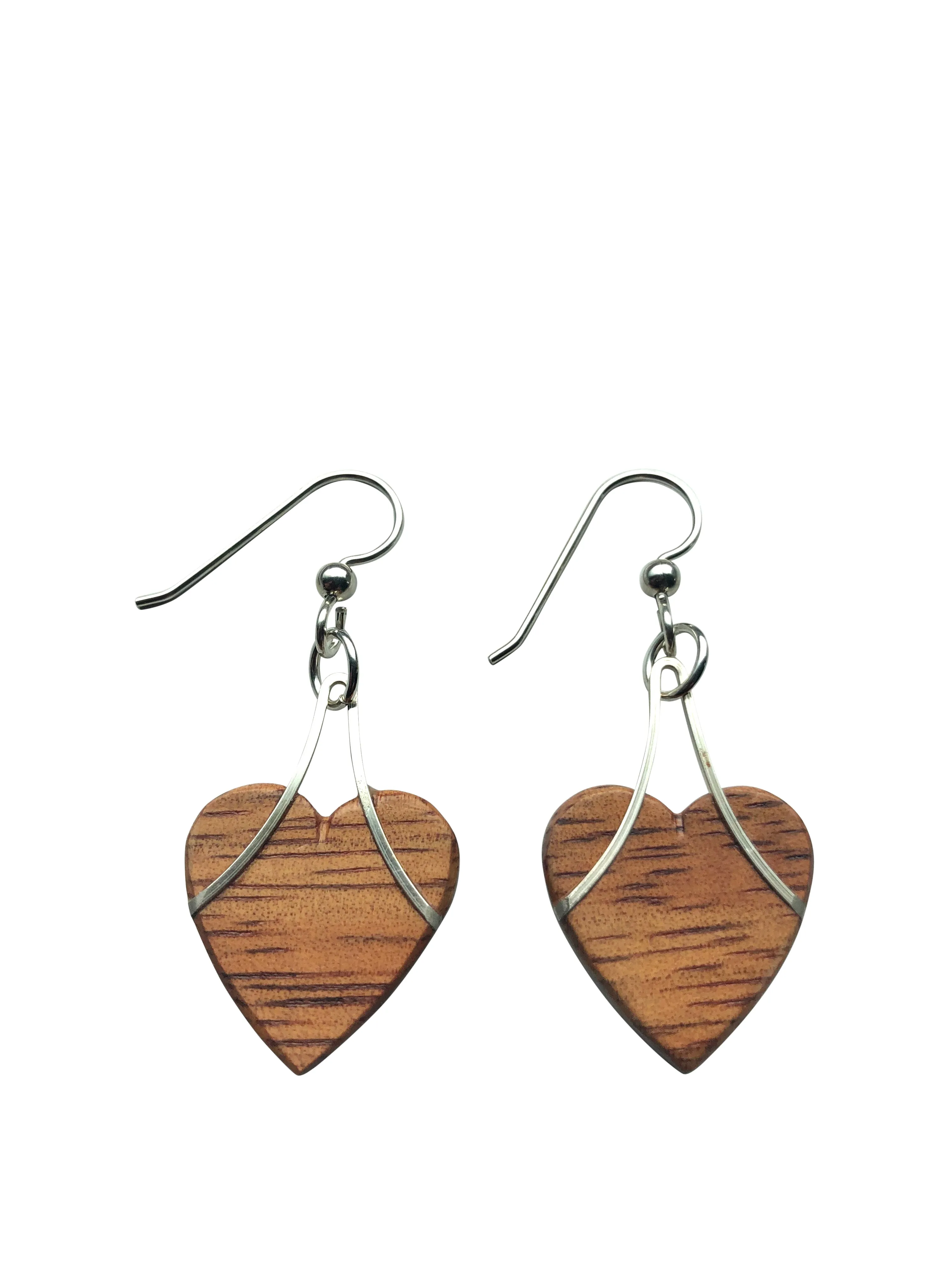 Earrings - Hearts Hawaiian Koa