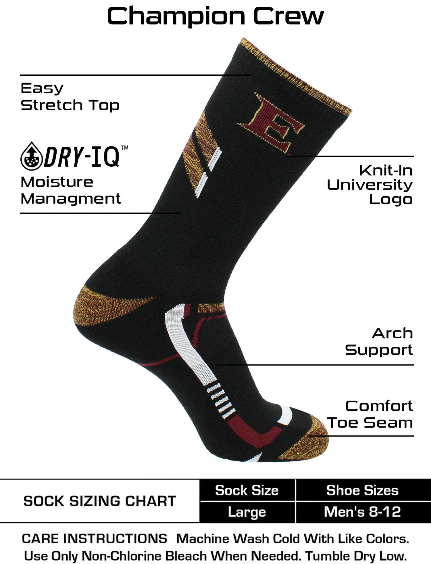 Elon Phoenix Socks Elon University Phoenix Champion Crew Socks