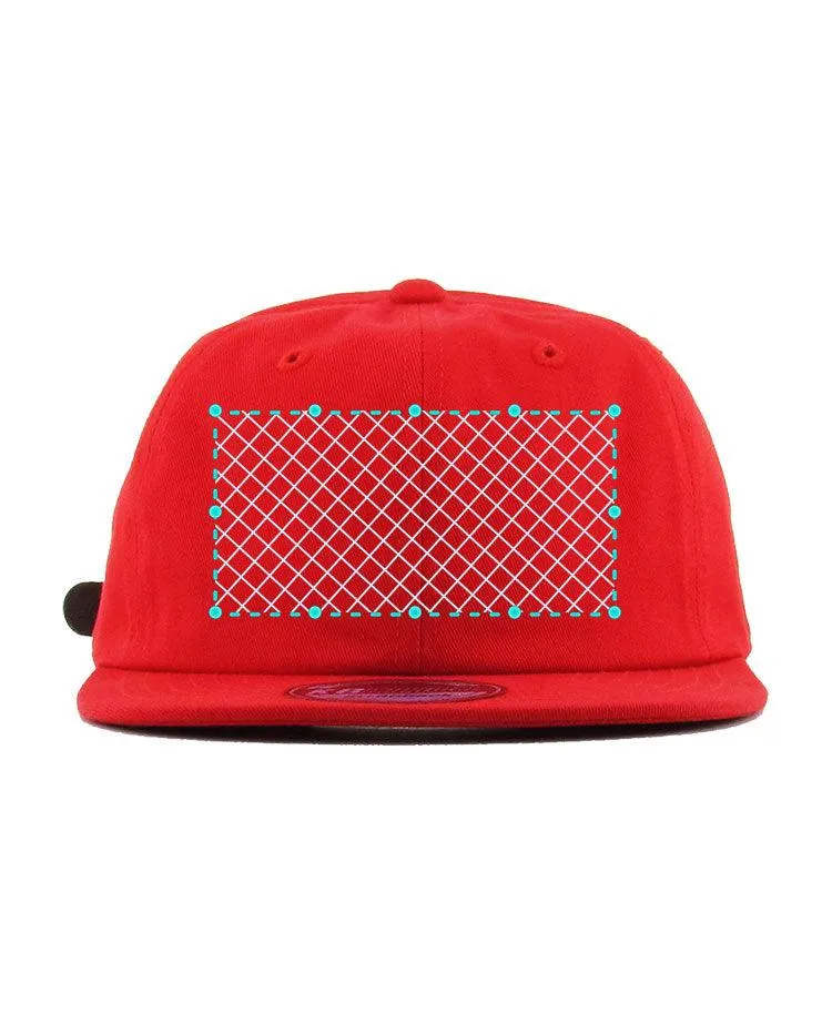 Embroidered Flat Brim Leather Buckle Snapbacks