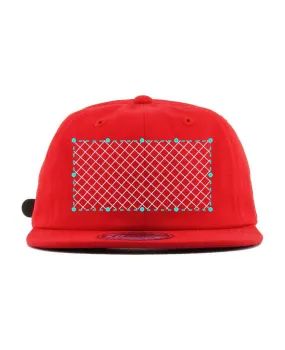 Embroidered Flat Brim Leather Buckle Snapbacks