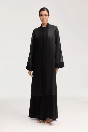 Estee Viscose Open Abaya - Black