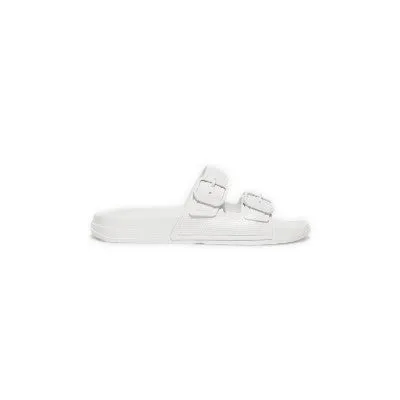 FitFlop iQushion Two Bar Buckle Slides White