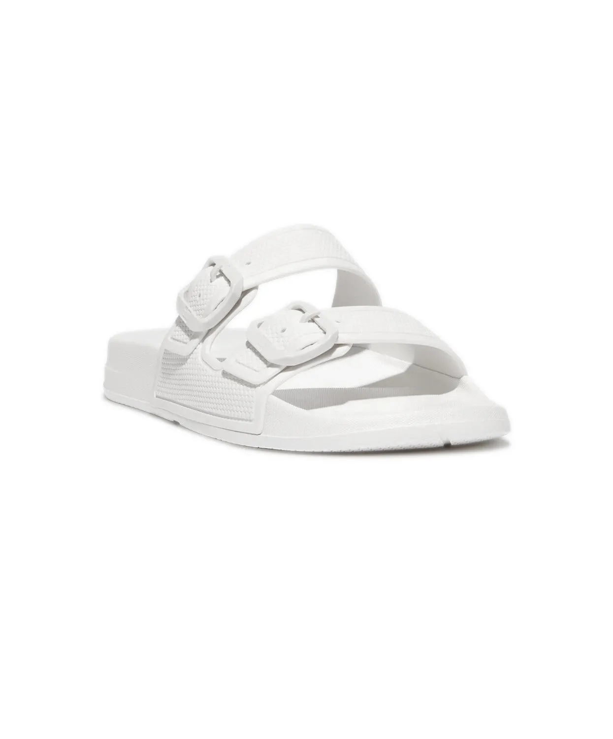 FitFlop iQushion Two Bar Buckle Slides White