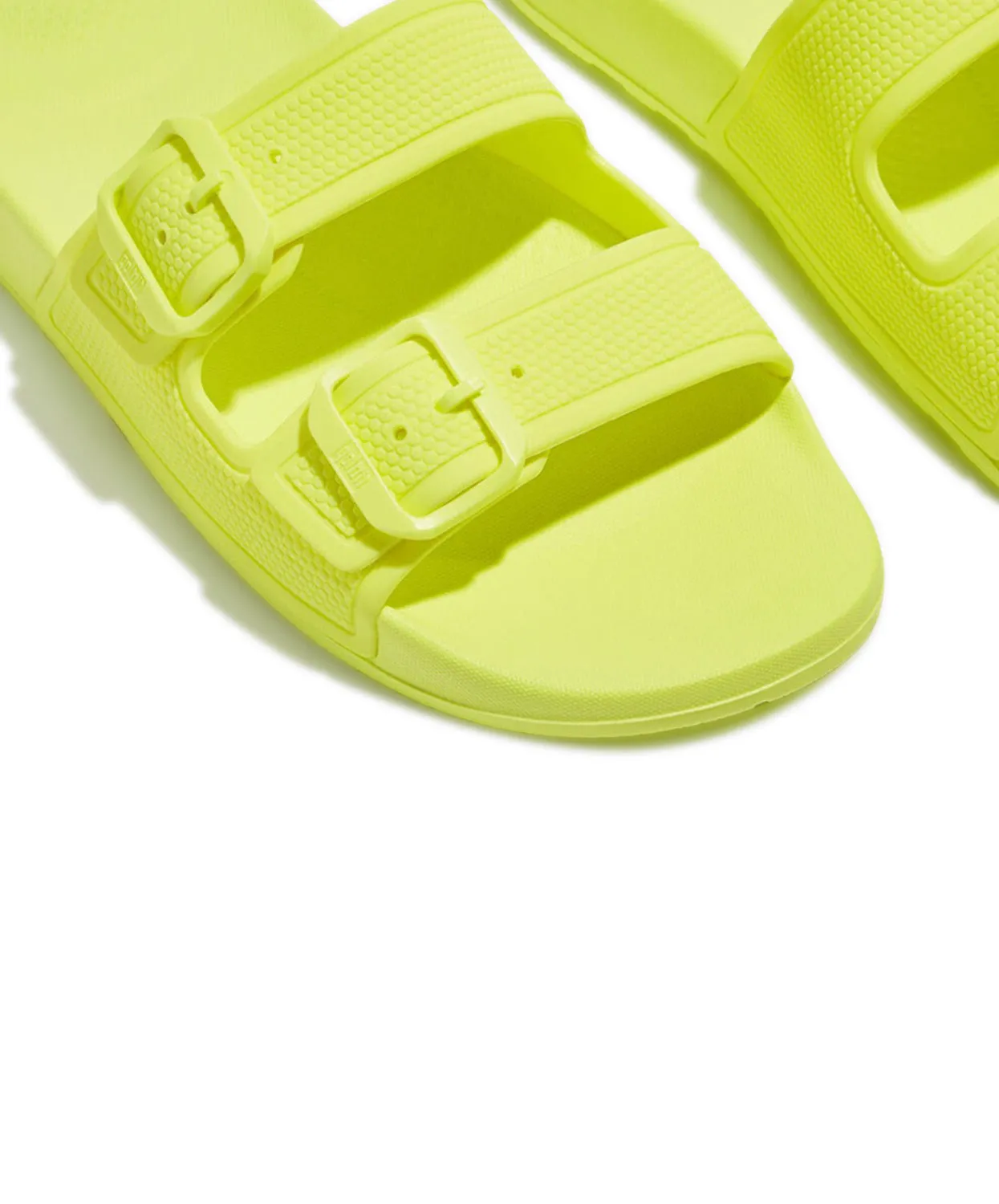 FitFlop iQushion Two Bar Buckle Slides Yellow