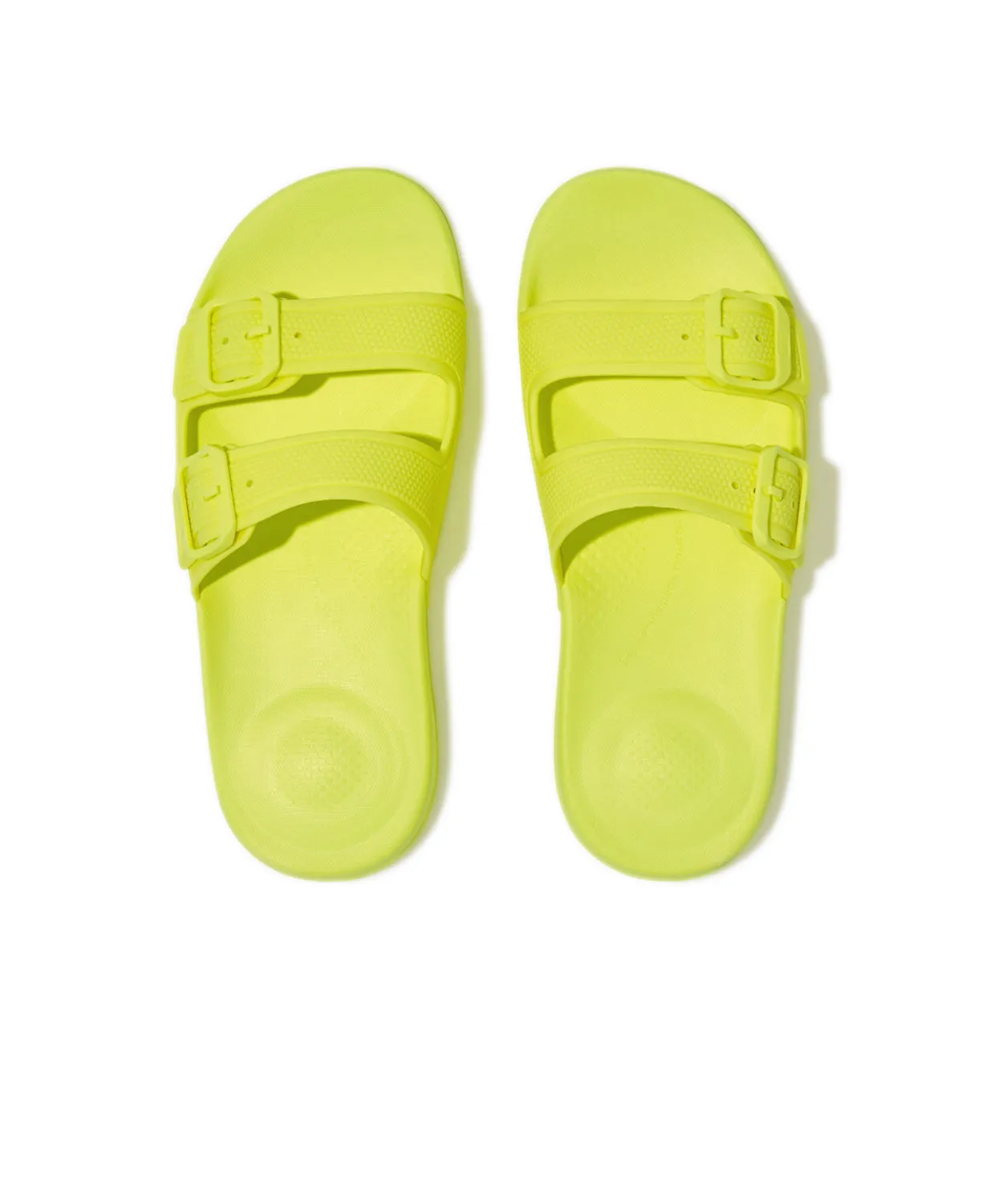 FitFlop iQushion Two Bar Buckle Slides Yellow