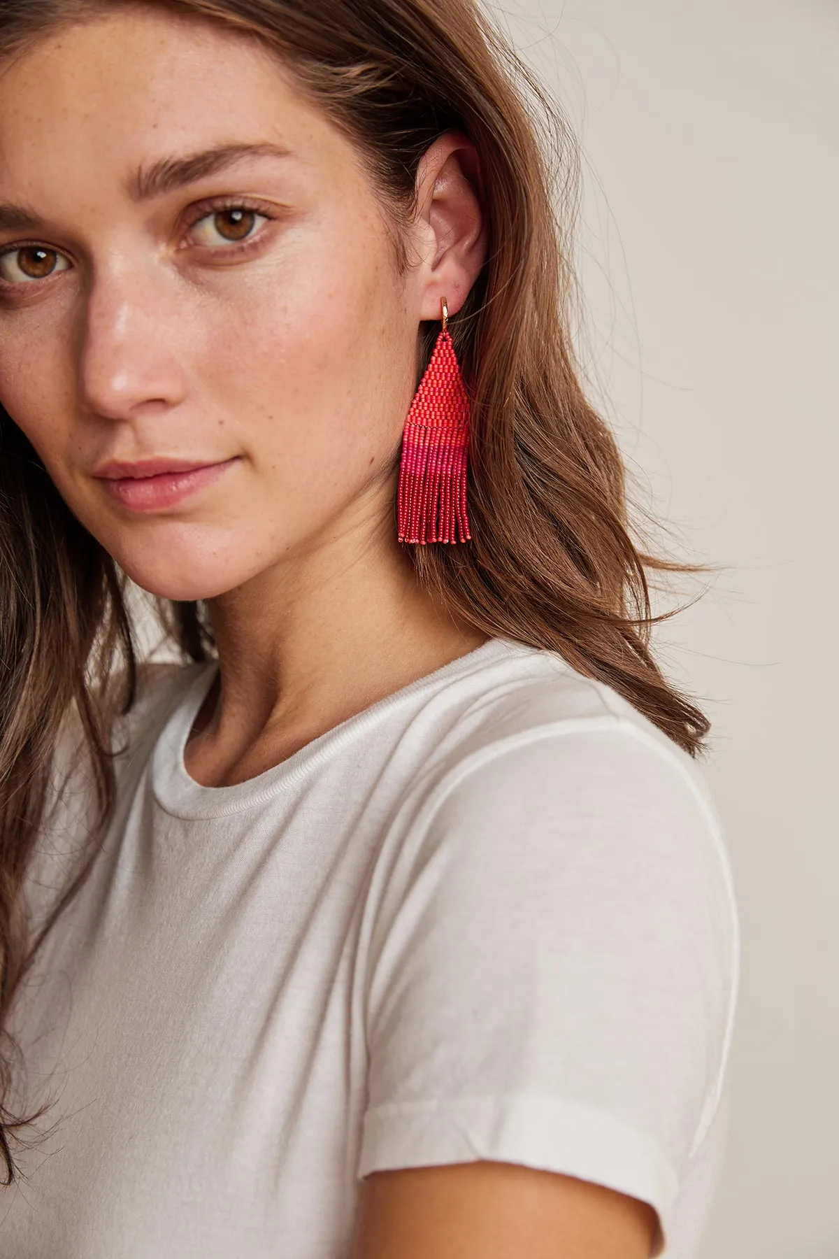 FRANJA BEADED FRINGE EARRINGS BY BLUMA PROJECT