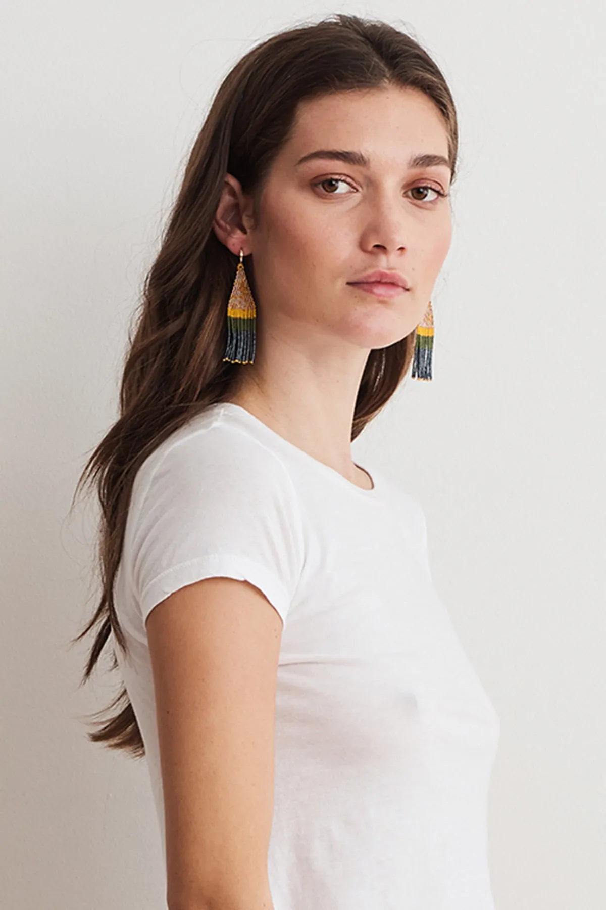 FRANJA BEADED FRINGE EARRINGS BY BLUMA PROJECT