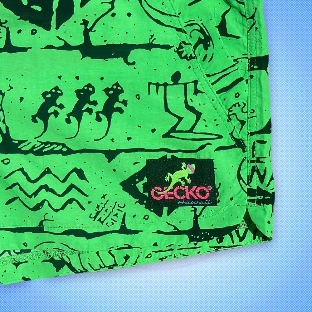 Gecko Wall - Neon Pink/Green Split Unisex Beach Runners