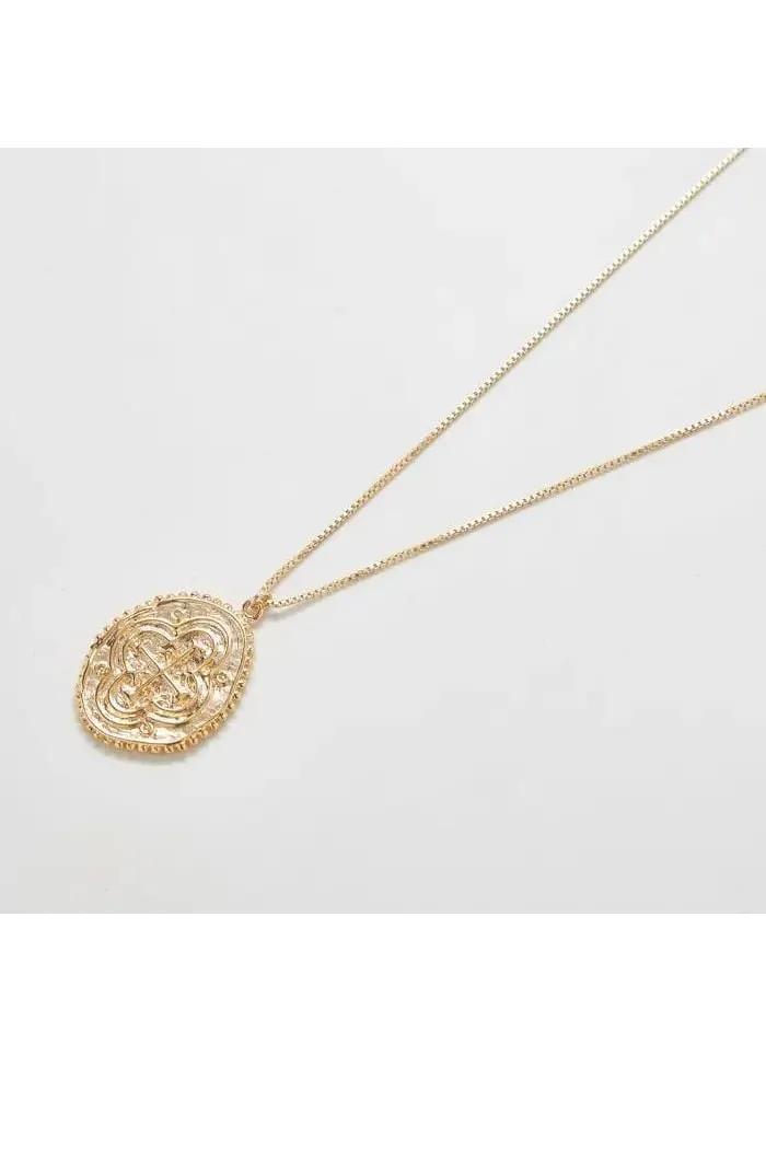 Gold Cross Medallion Necklace