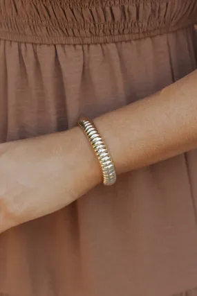 Gold Textured Cuff Bracelet