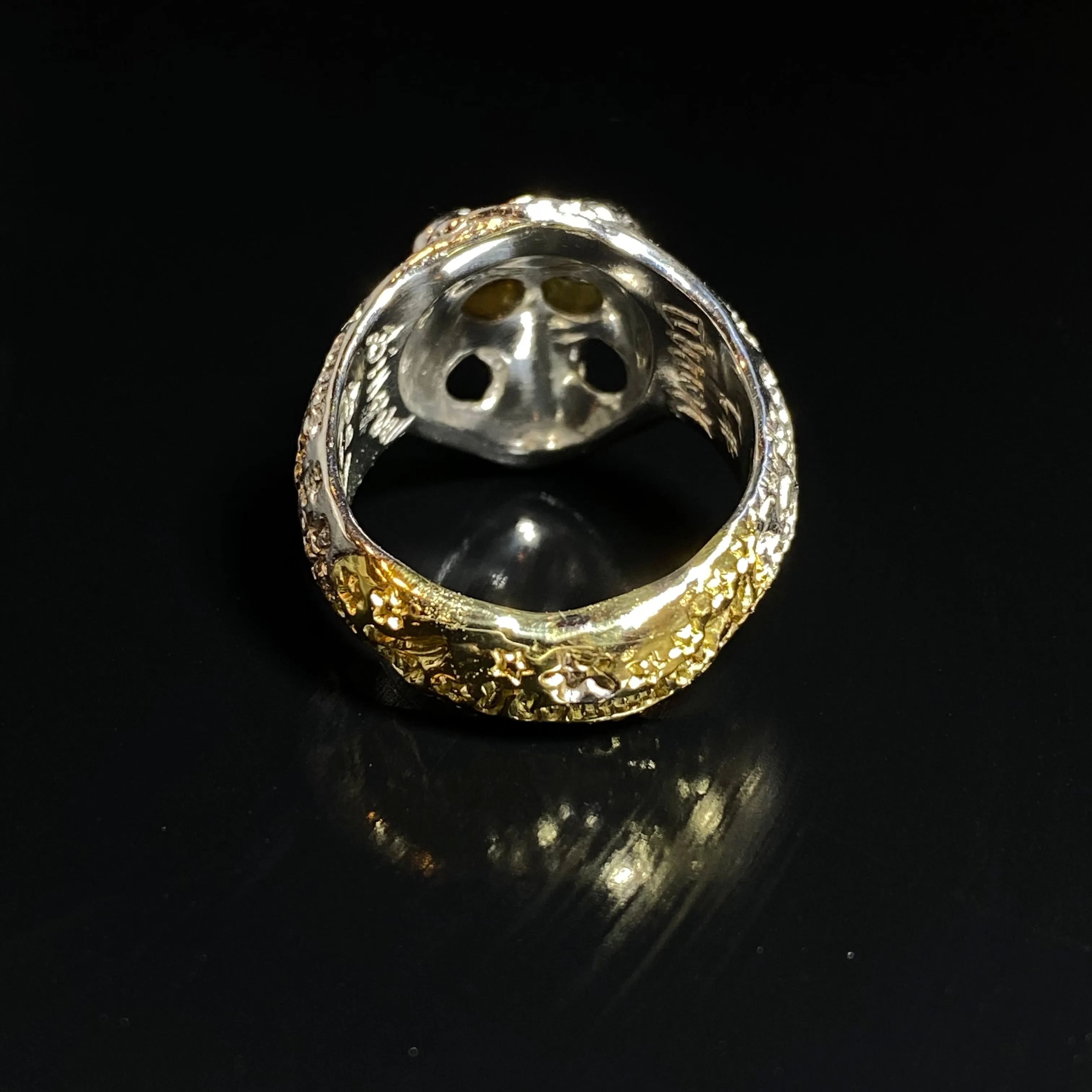 Graffiti Small Good Luck Skull Ring Custom